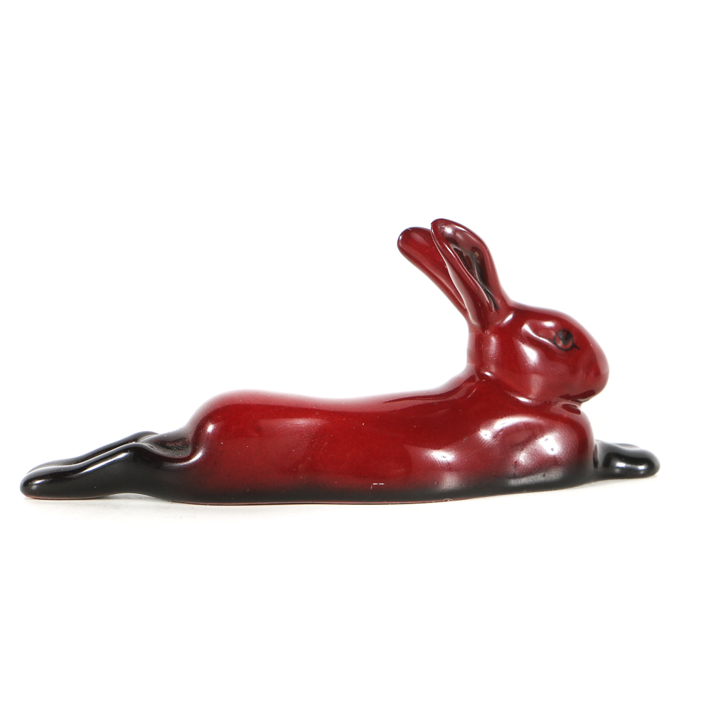 Royal Doulton Flambé Porcelain Rabbit and Bud Vase