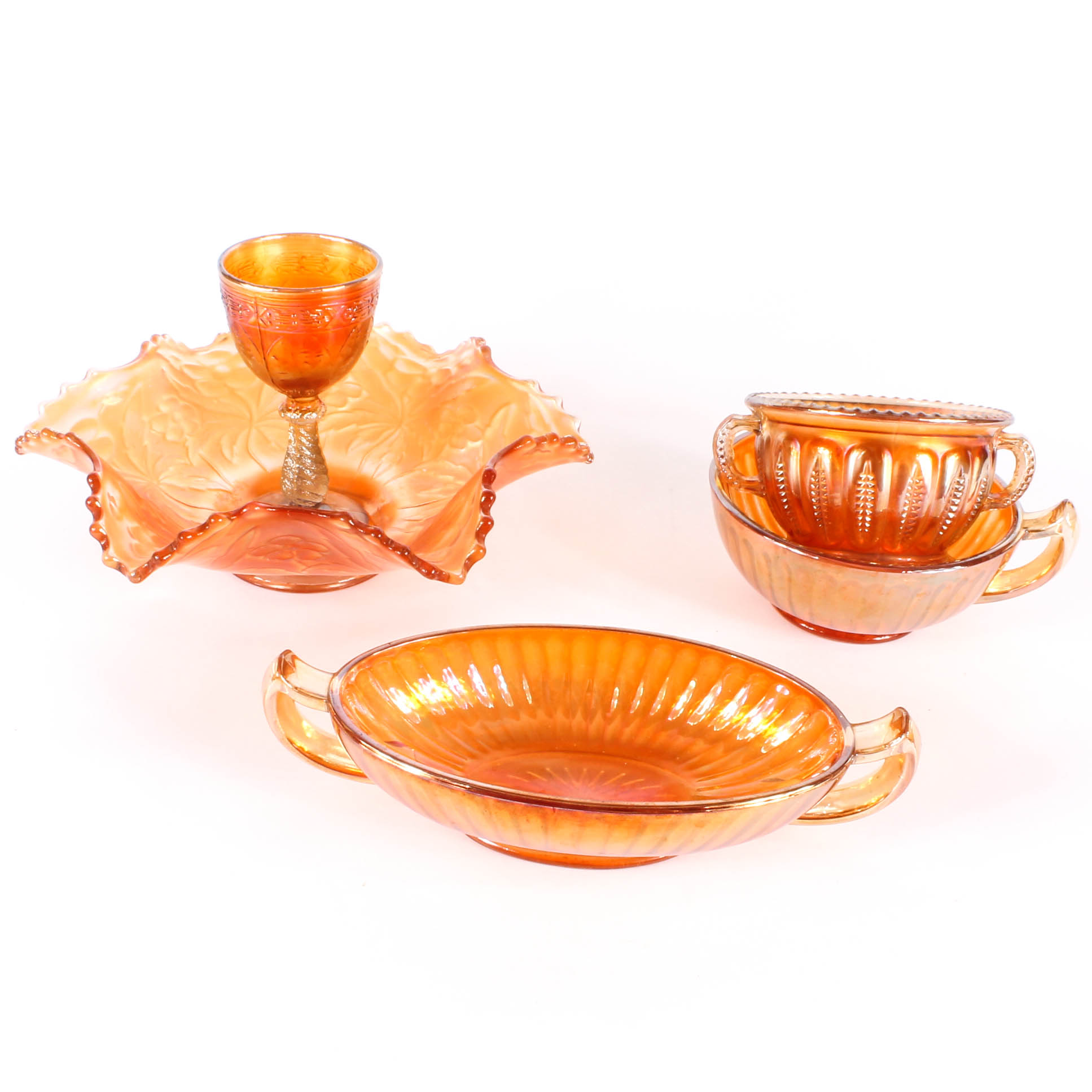 Orange Carnival Glass Assortment