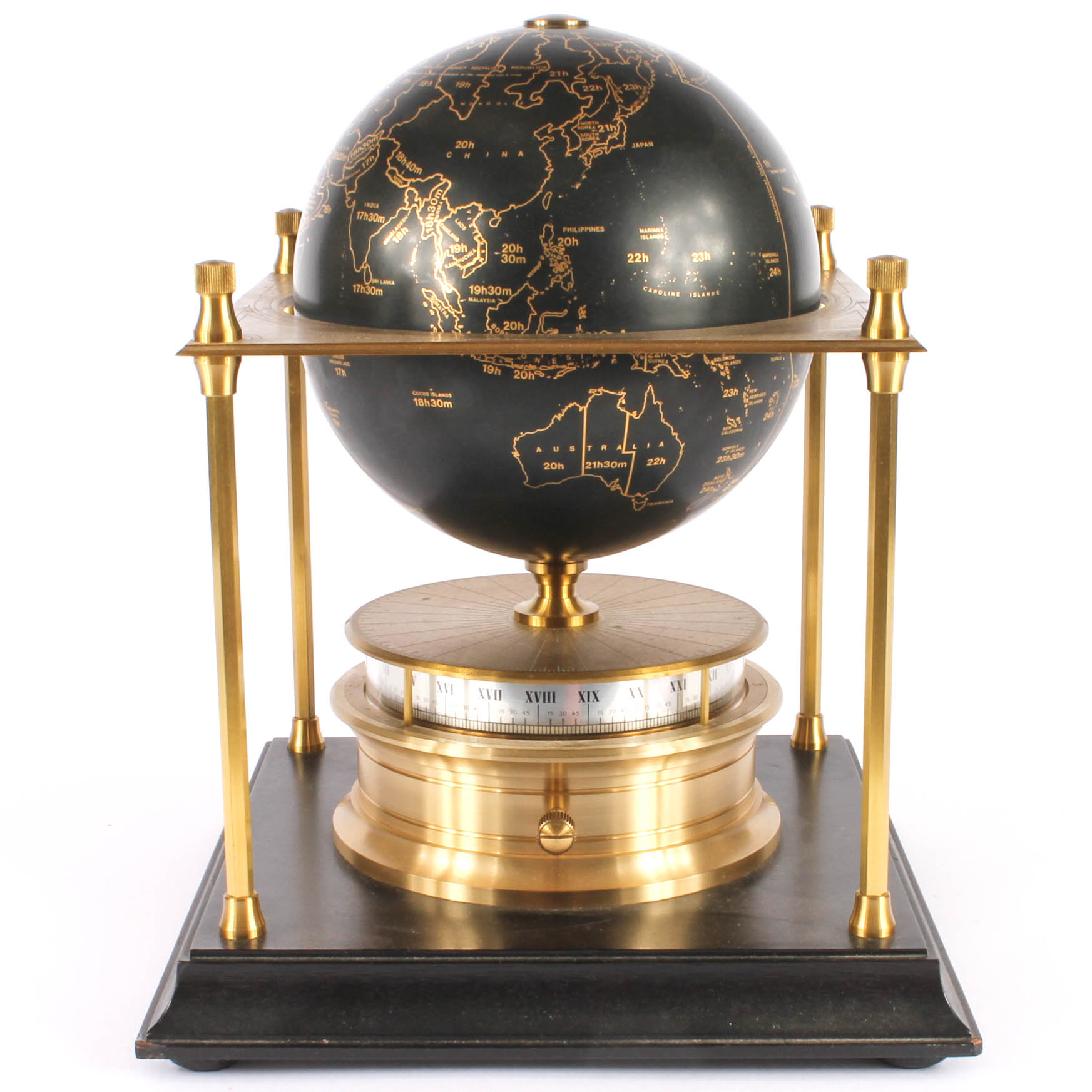 Vintage Royal Geographic Society International Time Zone Clock