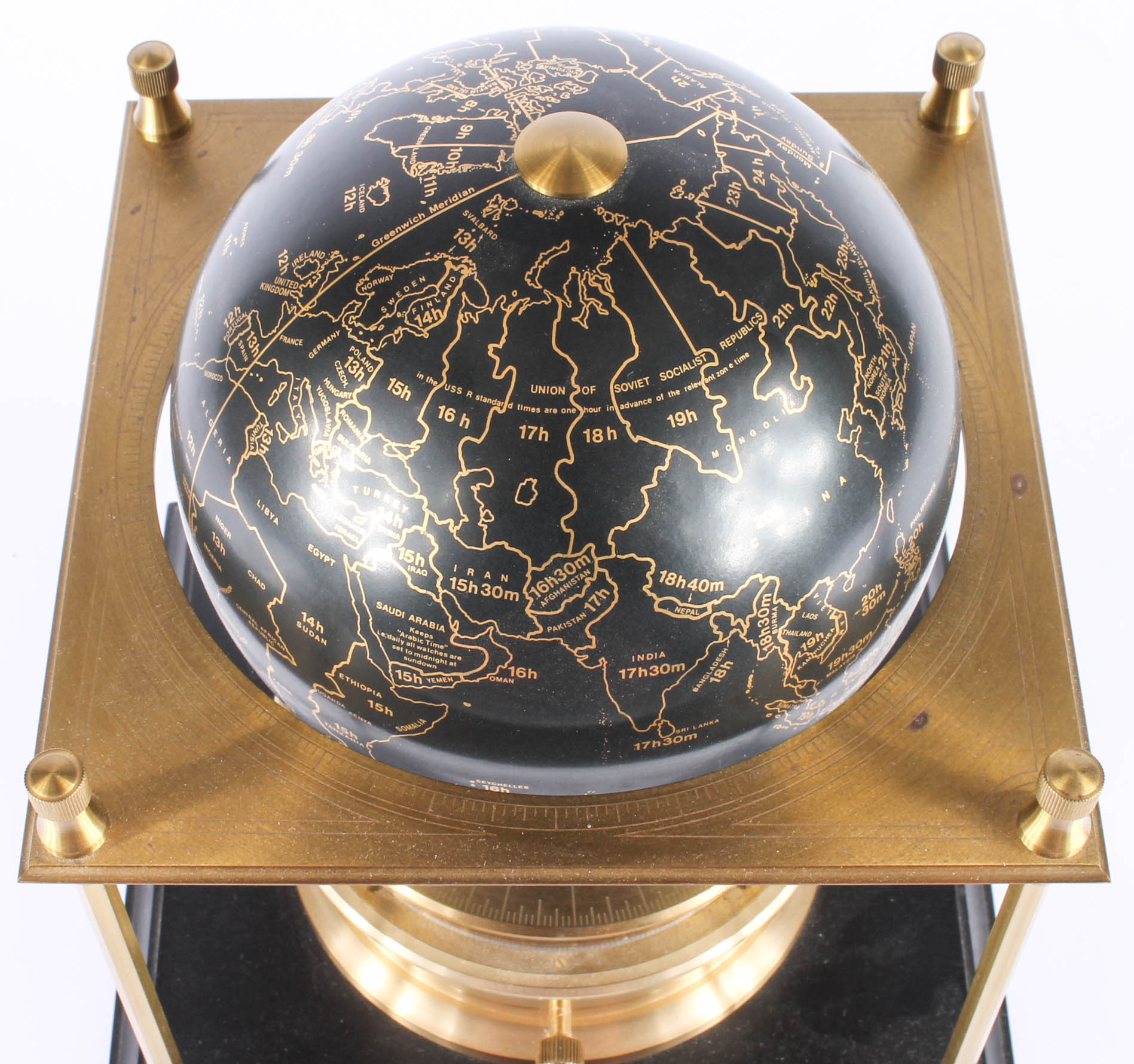 Vintage Royal Geographic Society International Time Zone Clock
