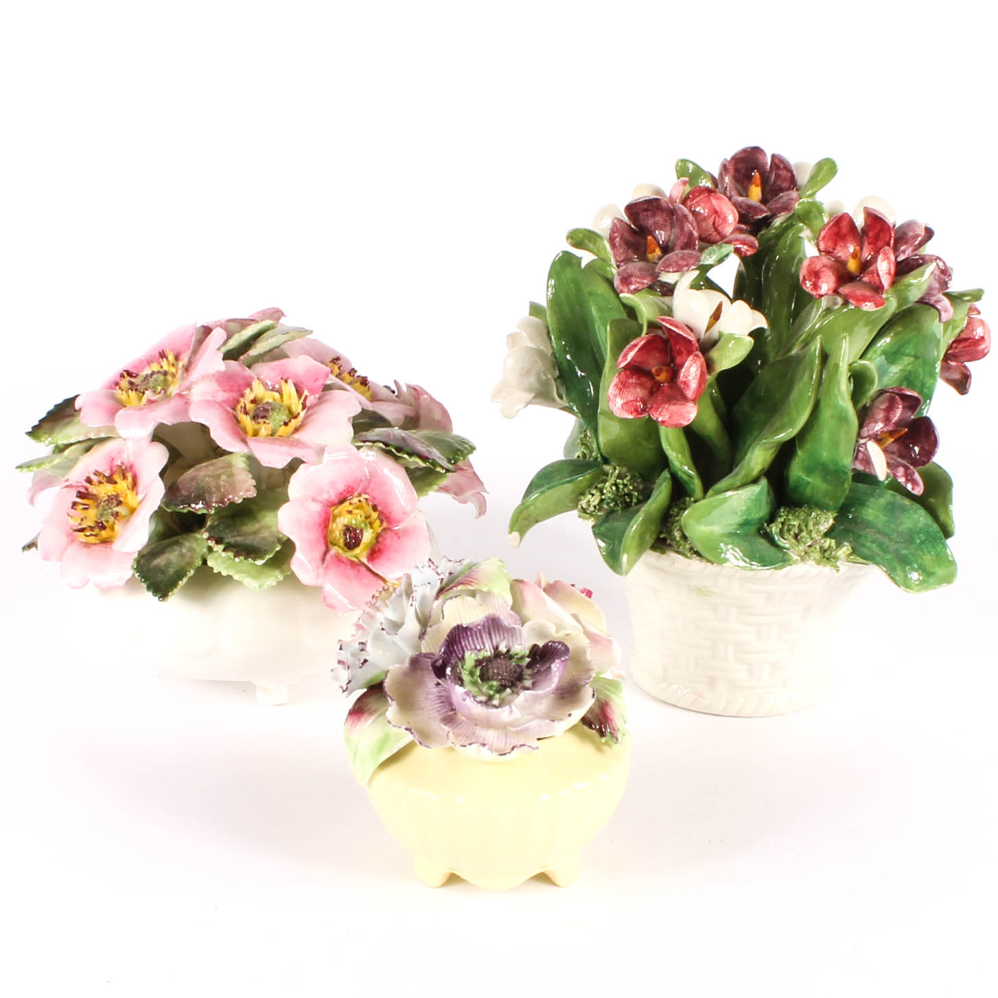 Porcelain Floral Arrangement Figurines