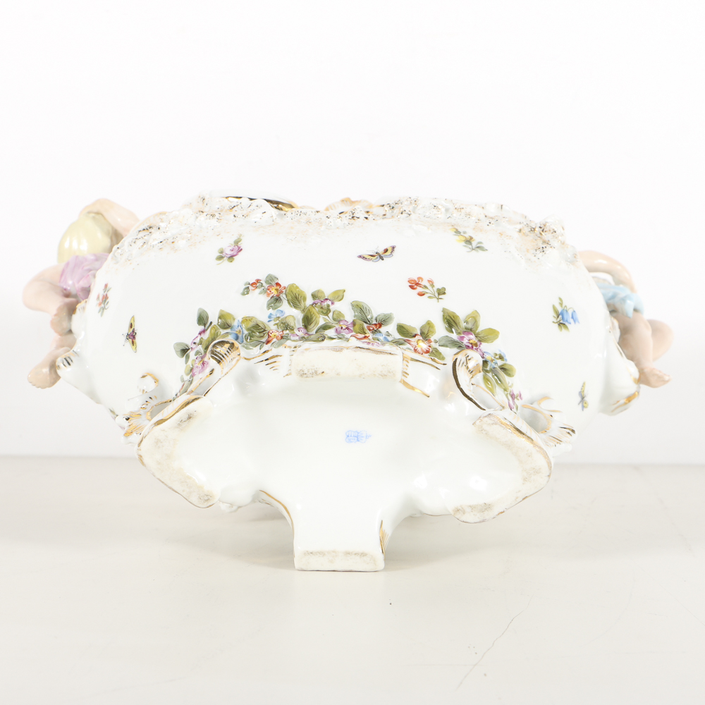 Antique Herend Porcelain Figural Centerpiece Bowl