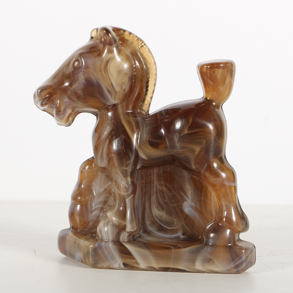 Three Imperial Glass Horse Figurines