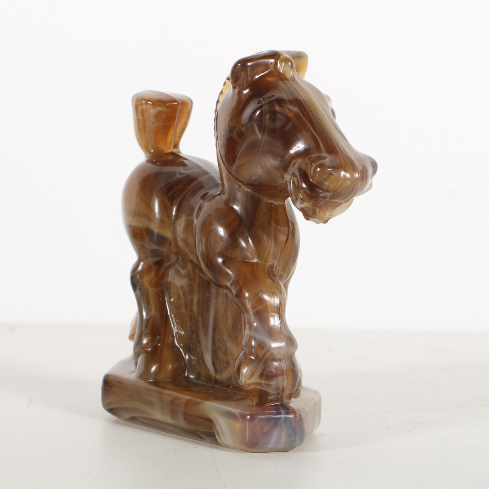 Three Imperial Glass Horse Figurines