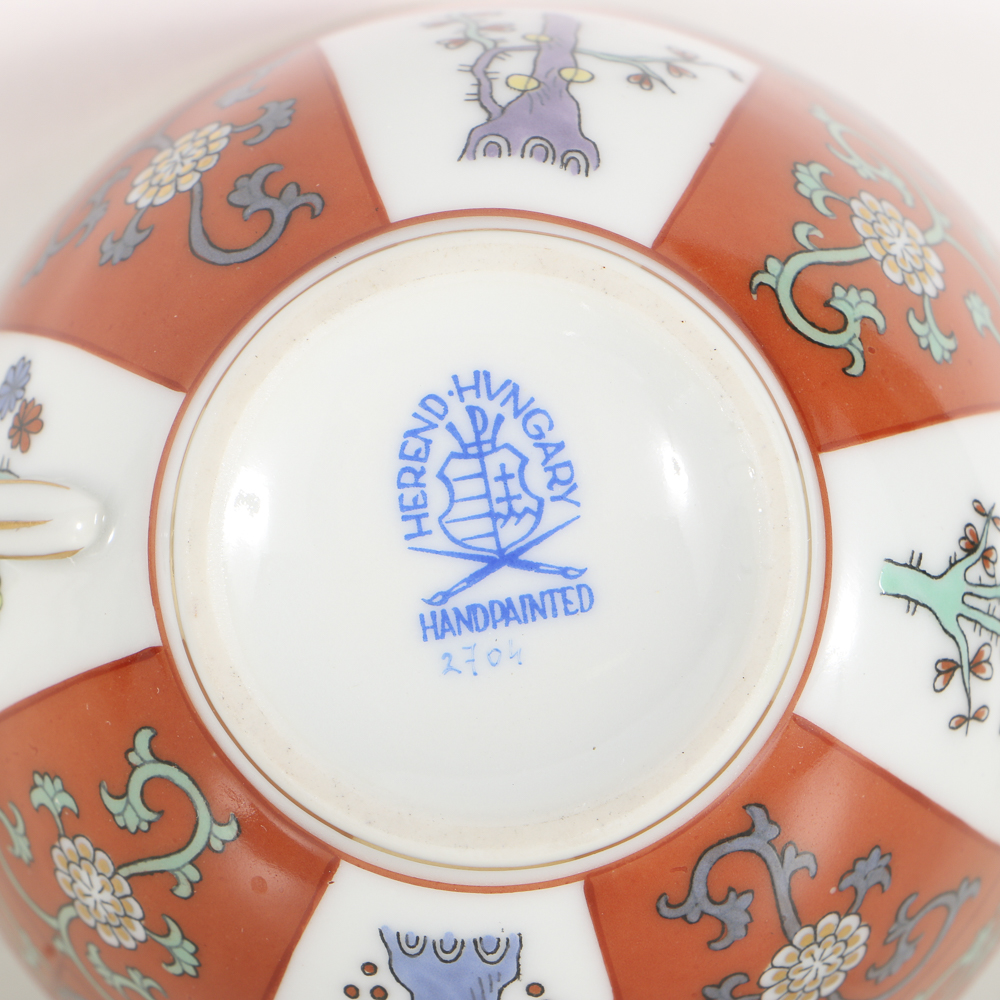 Herend "Yellow Dynasty" Gallery Tray, Cup and Saucer