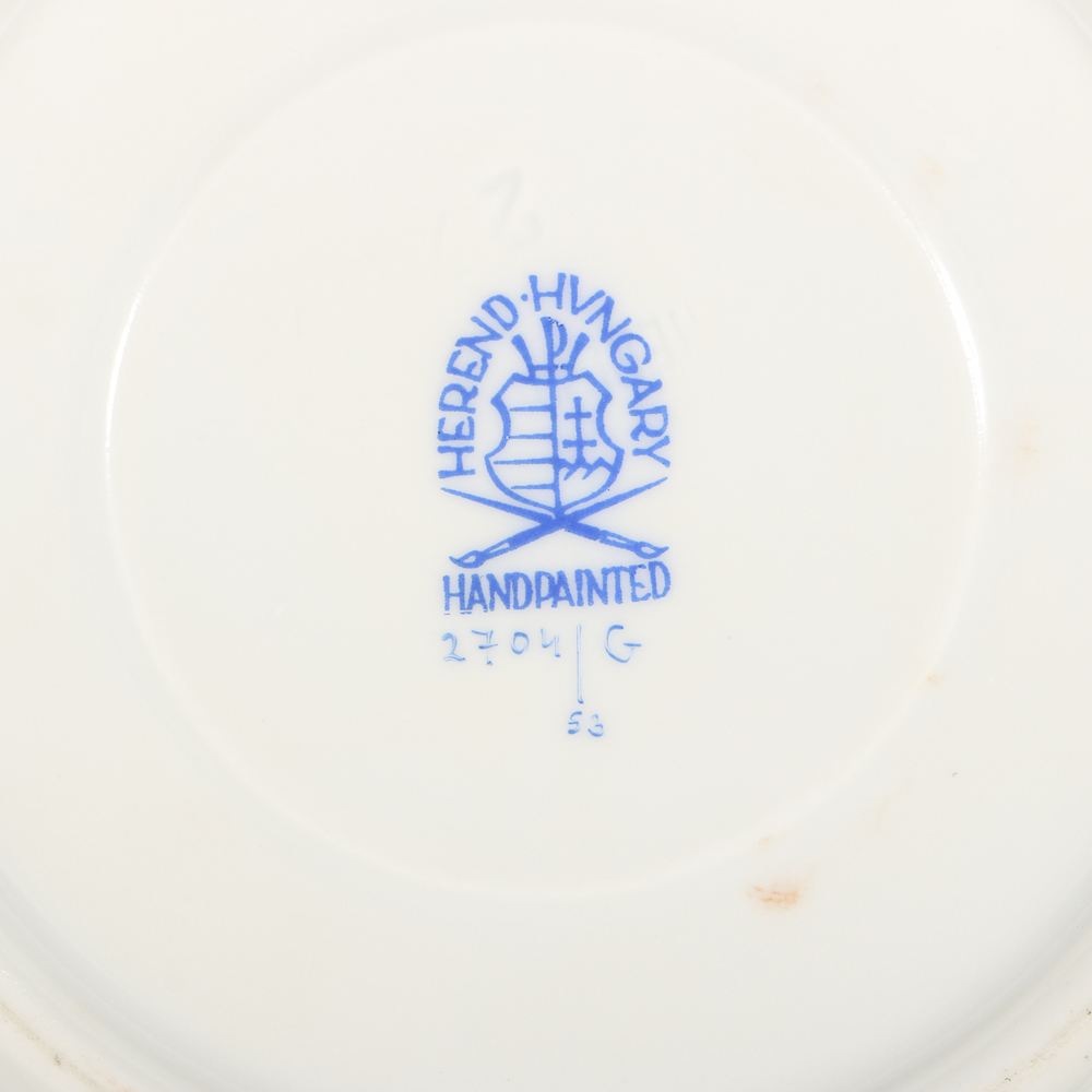 Herend "Yellow Dynasty" Gallery Tray, Cup and Saucer