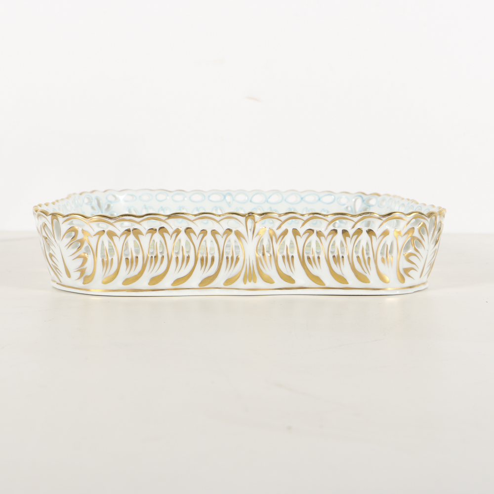 Herend "Yellow Dynasty" Gallery Tray, Cup and Saucer