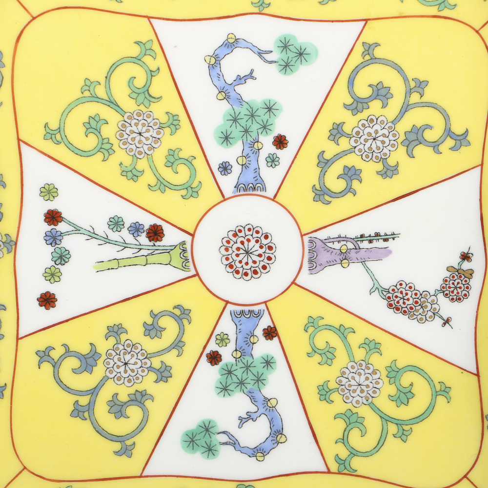 Herend "Yellow Dynasty" Gallery Tray, Cup and Saucer