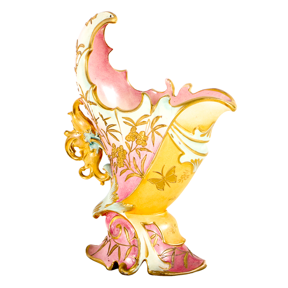 19th-Century Fischer J. Ceramic Centerpiece