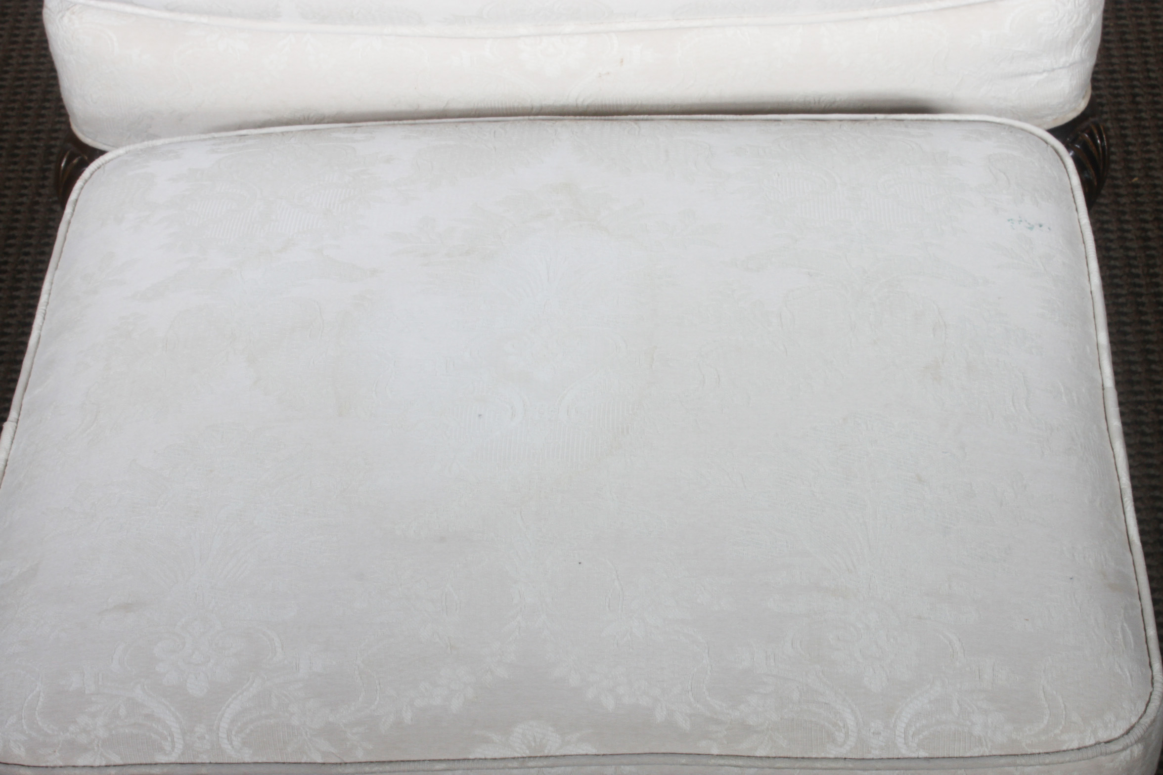 Queen Anne Style Wing Chair and Ottoman by Pembrook Chair Corporation