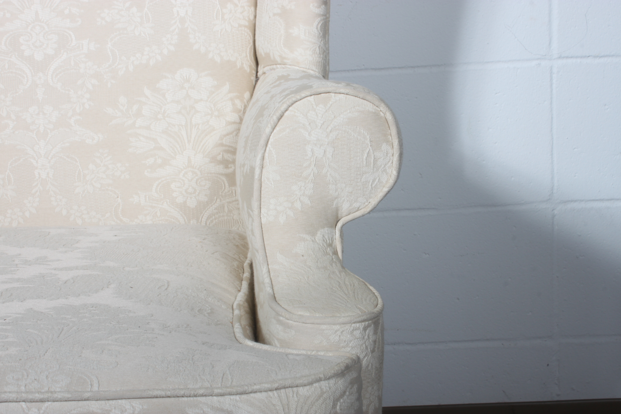 Queen Anne Style Wing Chair and Ottoman by Pembrook Chair Corporation