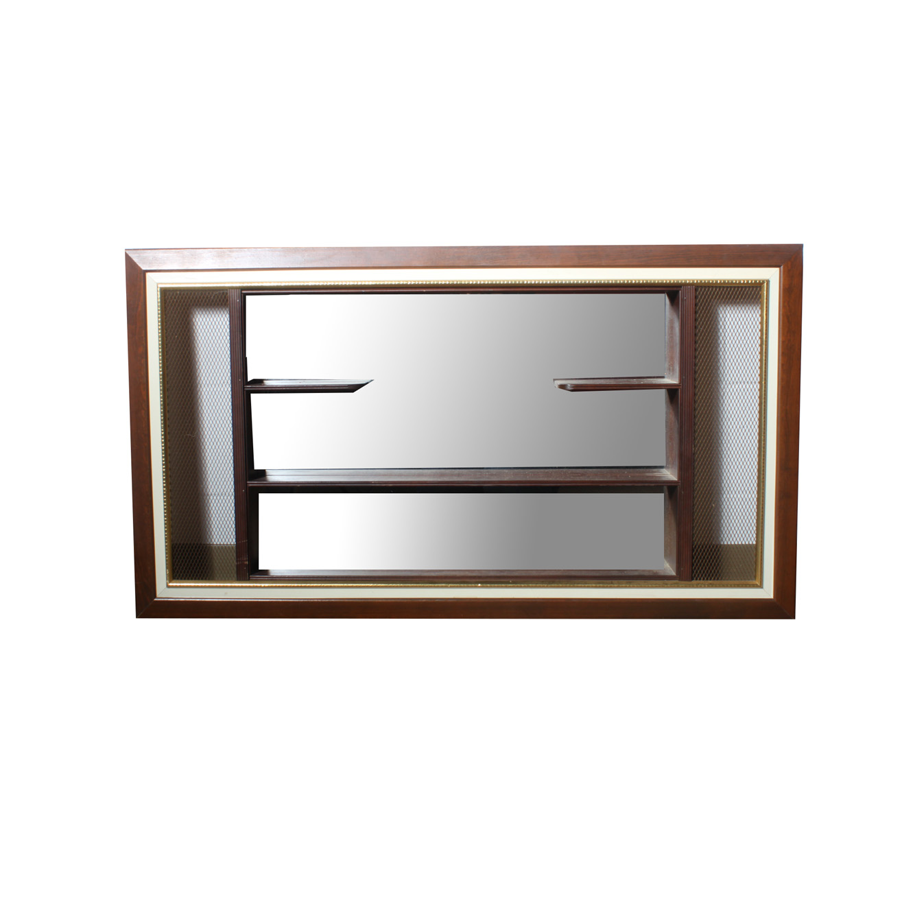 Mid Century Illinois Moulding Co. Mirrored Display Shelving Unit
