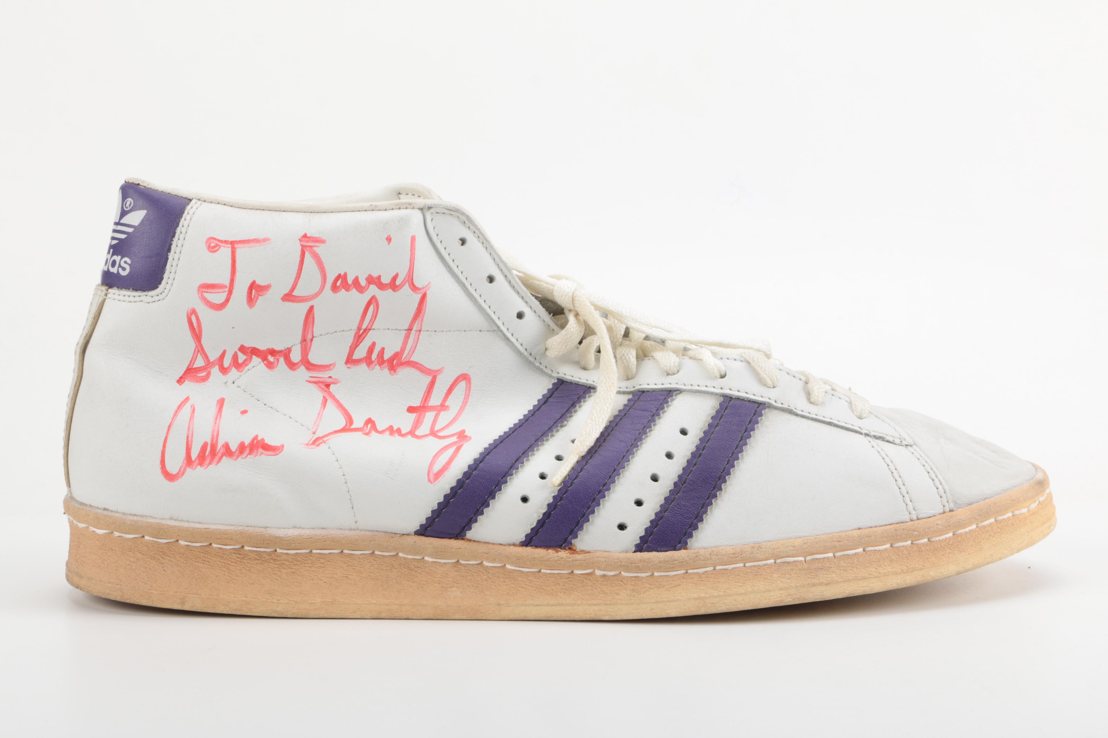 Pair of 1980s Adrian Dantley Signed Games-Worn Adidas