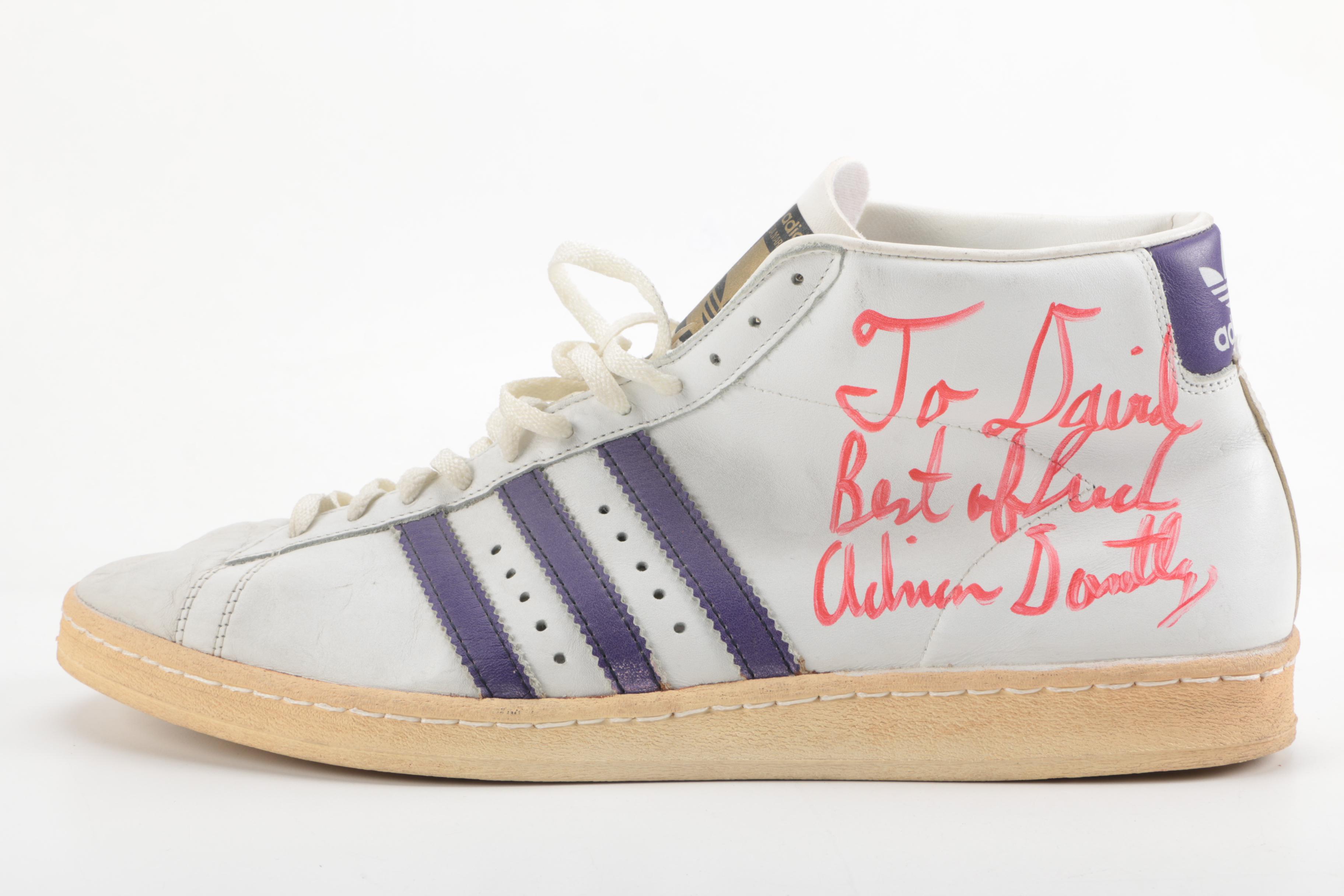 Pair of 1980s Adrian Dantley Signed Games-Worn Adidas