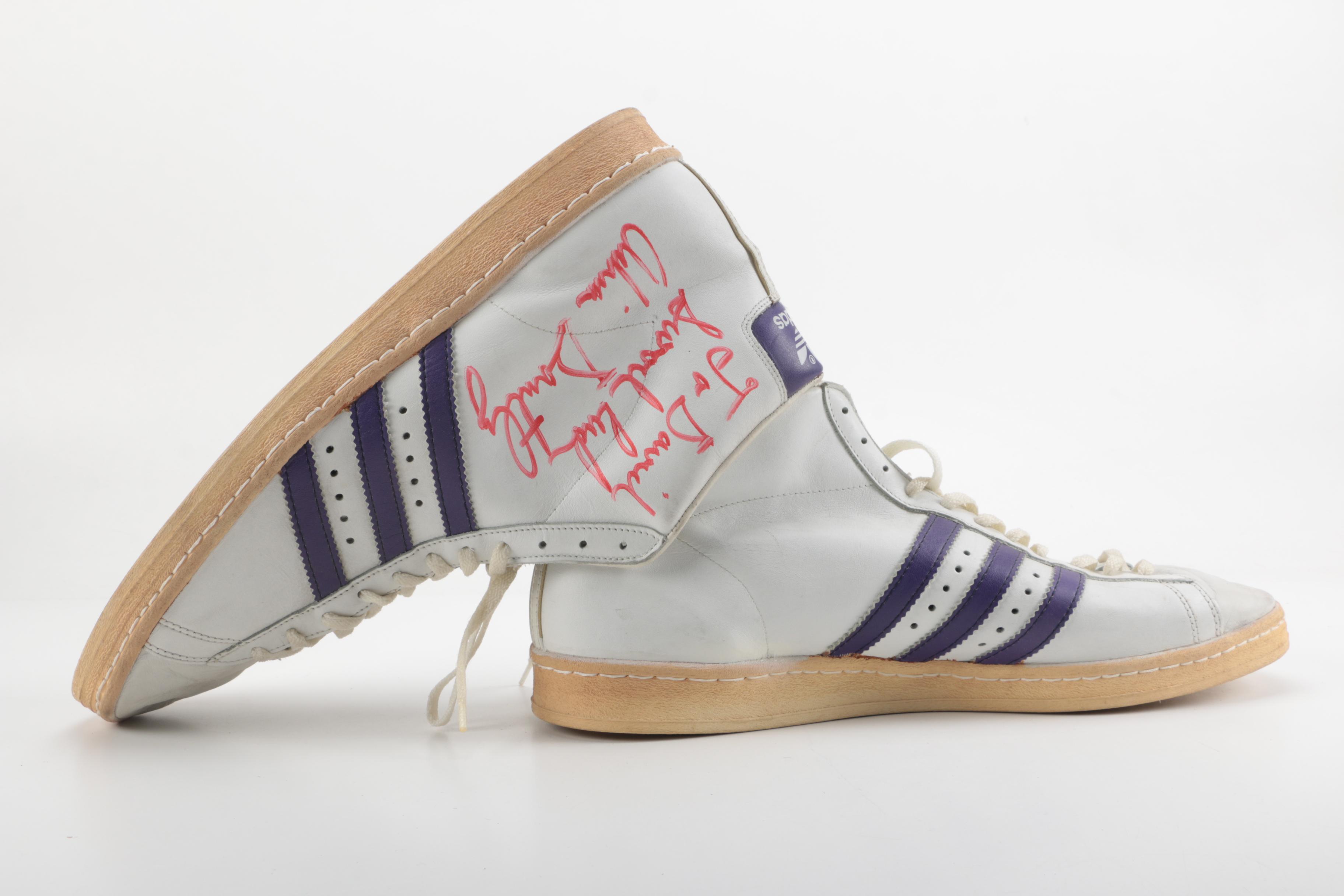 Pair of 1980s Adrian Dantley Signed Games-Worn Adidas
