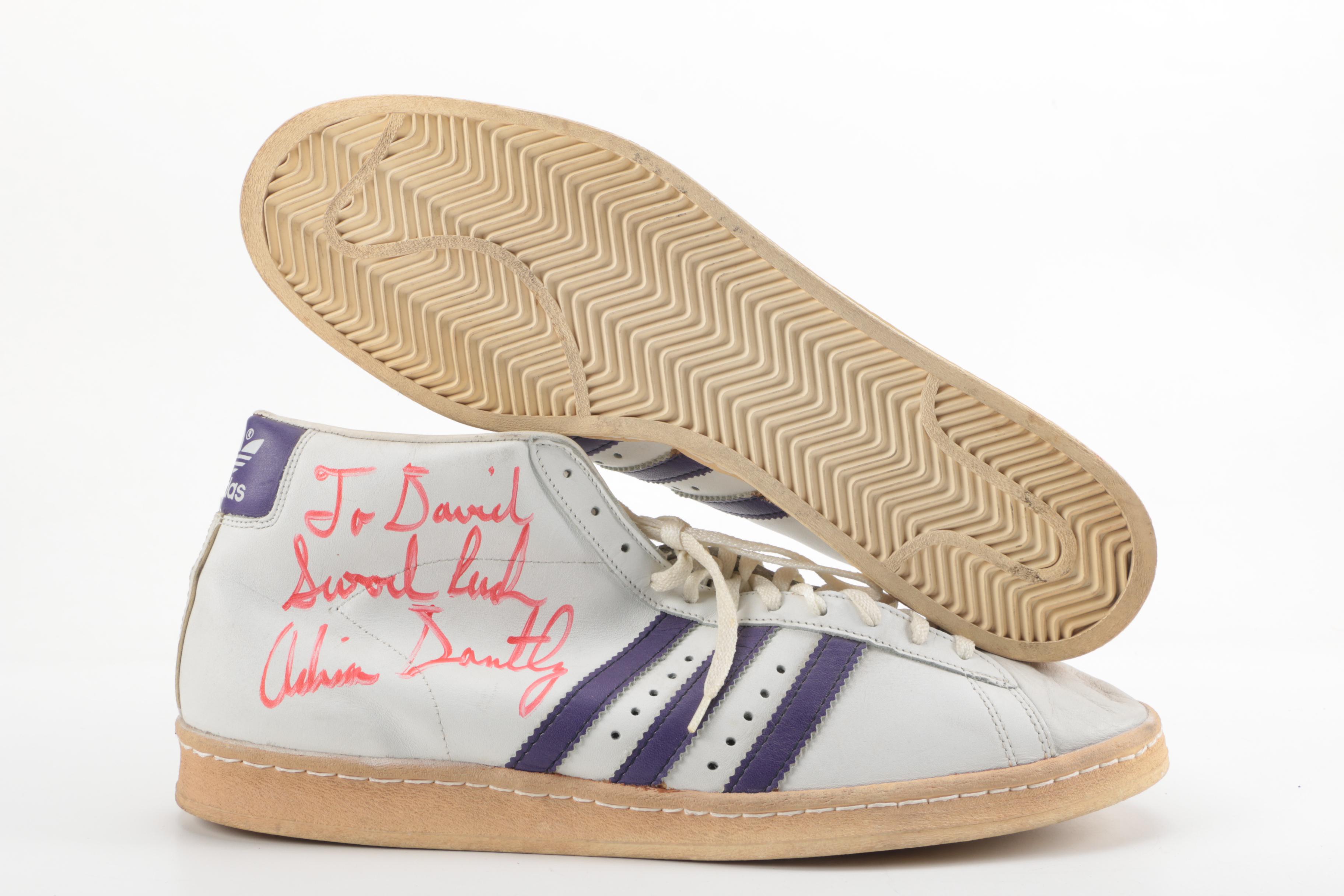 Pair of 1980s Adrian Dantley Signed Games-Worn Adidas