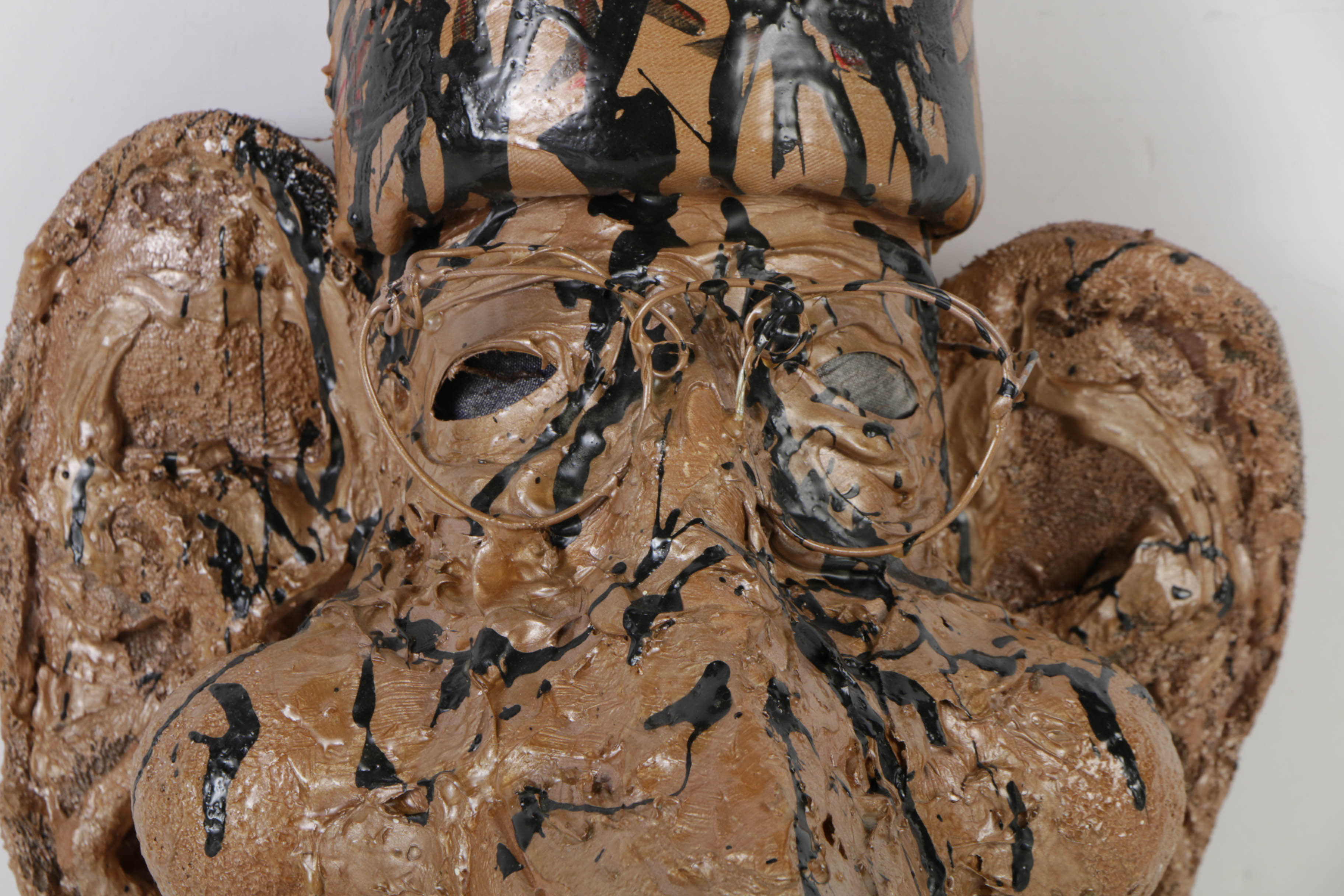 Frank Kowing Mixed Media Sculpture of a Gold Head