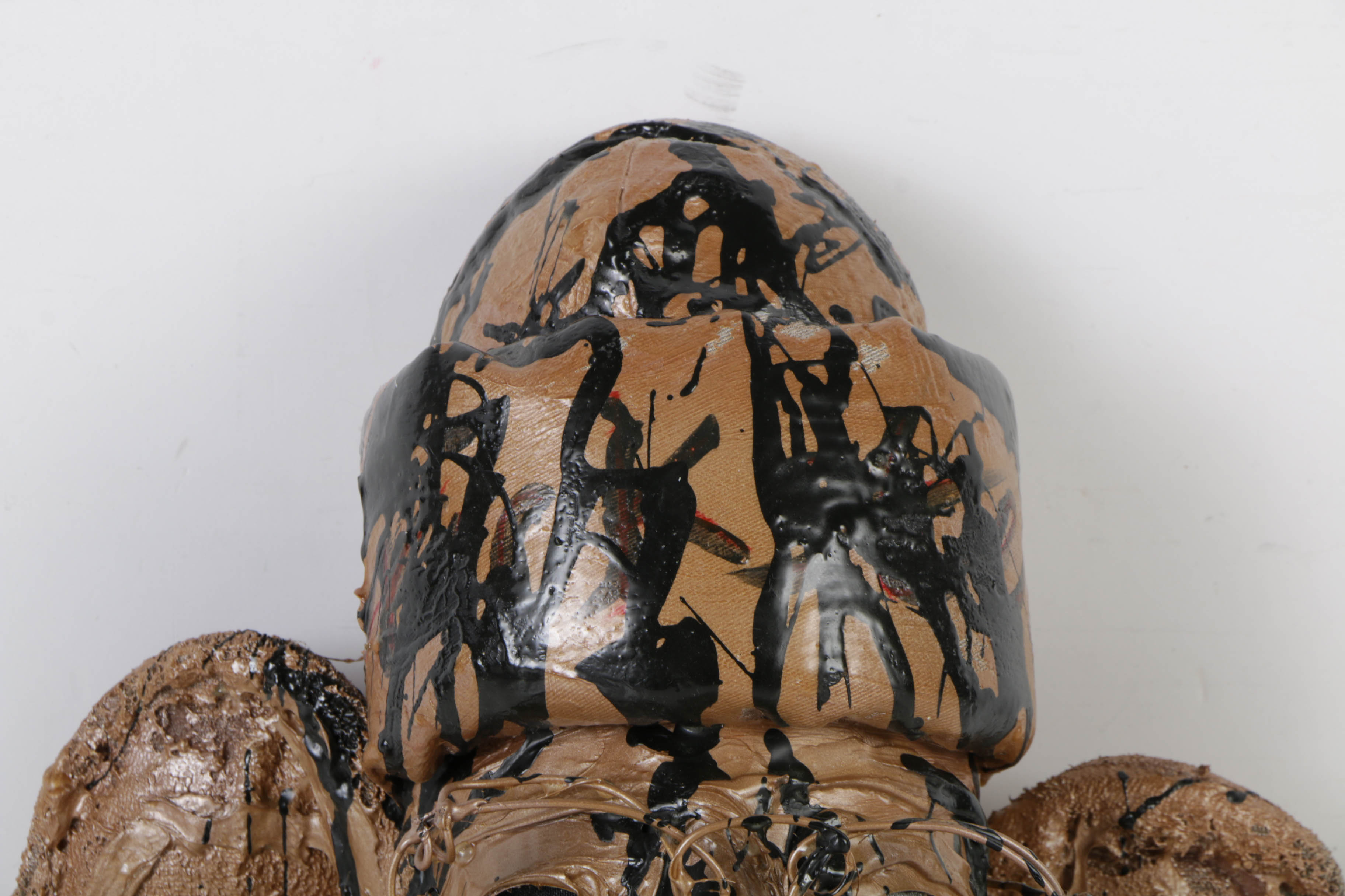 Frank Kowing Mixed Media Sculpture of a Gold Head