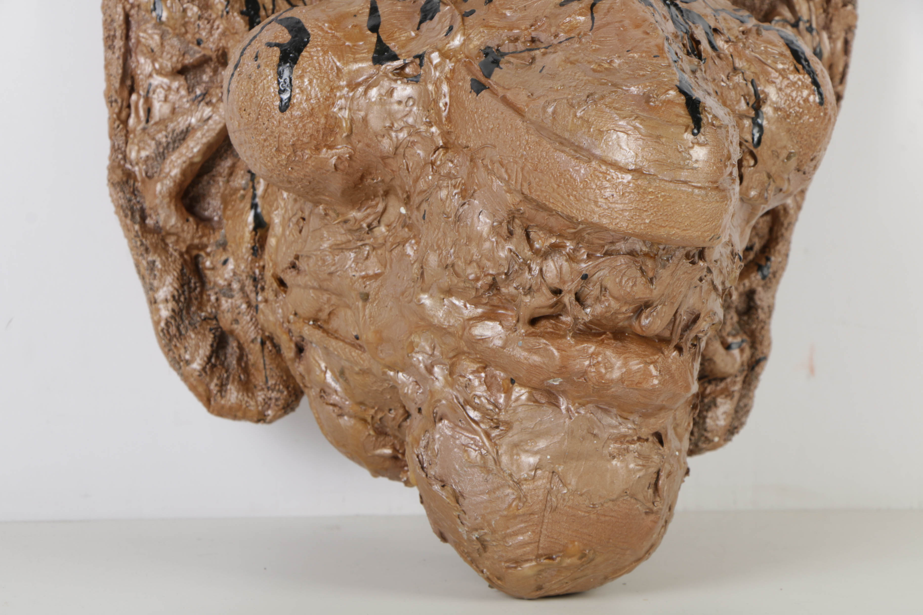 Frank Kowing Mixed Media Sculpture of a Gold Head