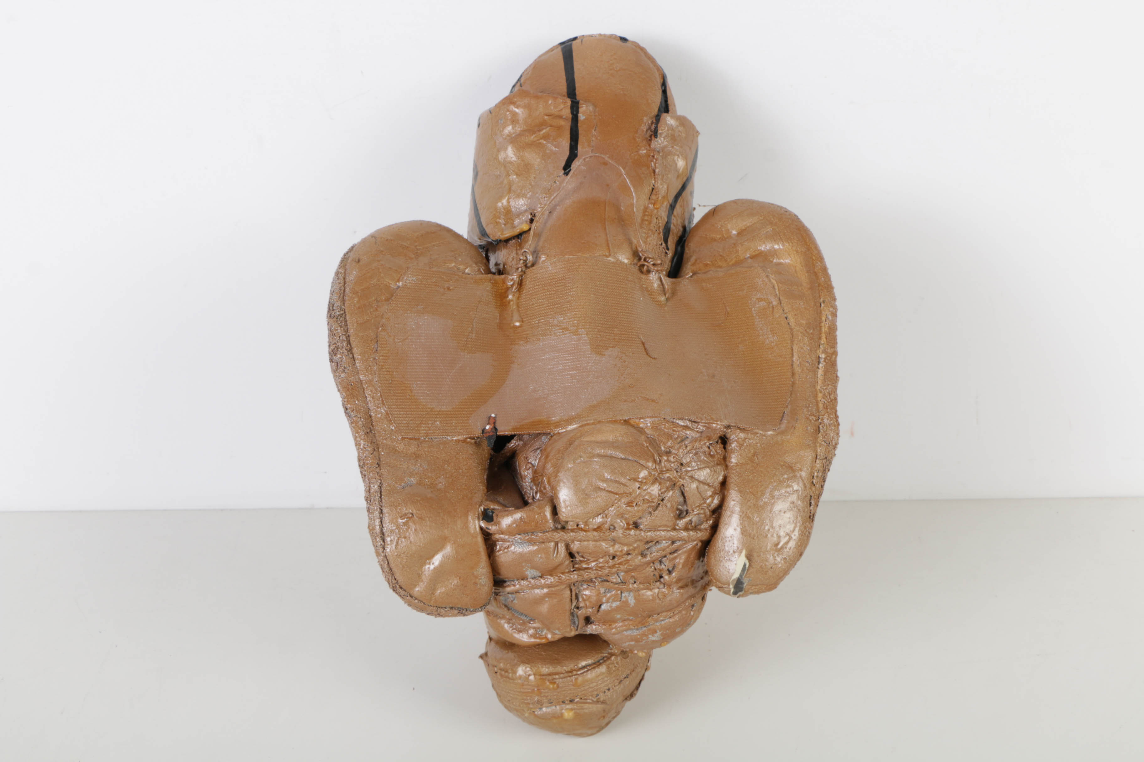 Frank Kowing Mixed Media Sculpture of a Gold Head