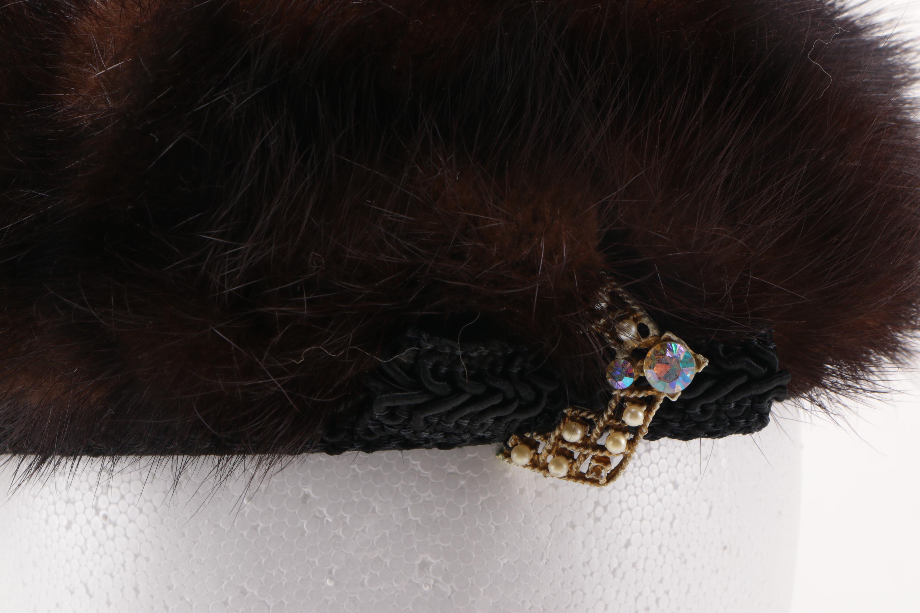 G. Howard Hodge Black Mink Fur Beret