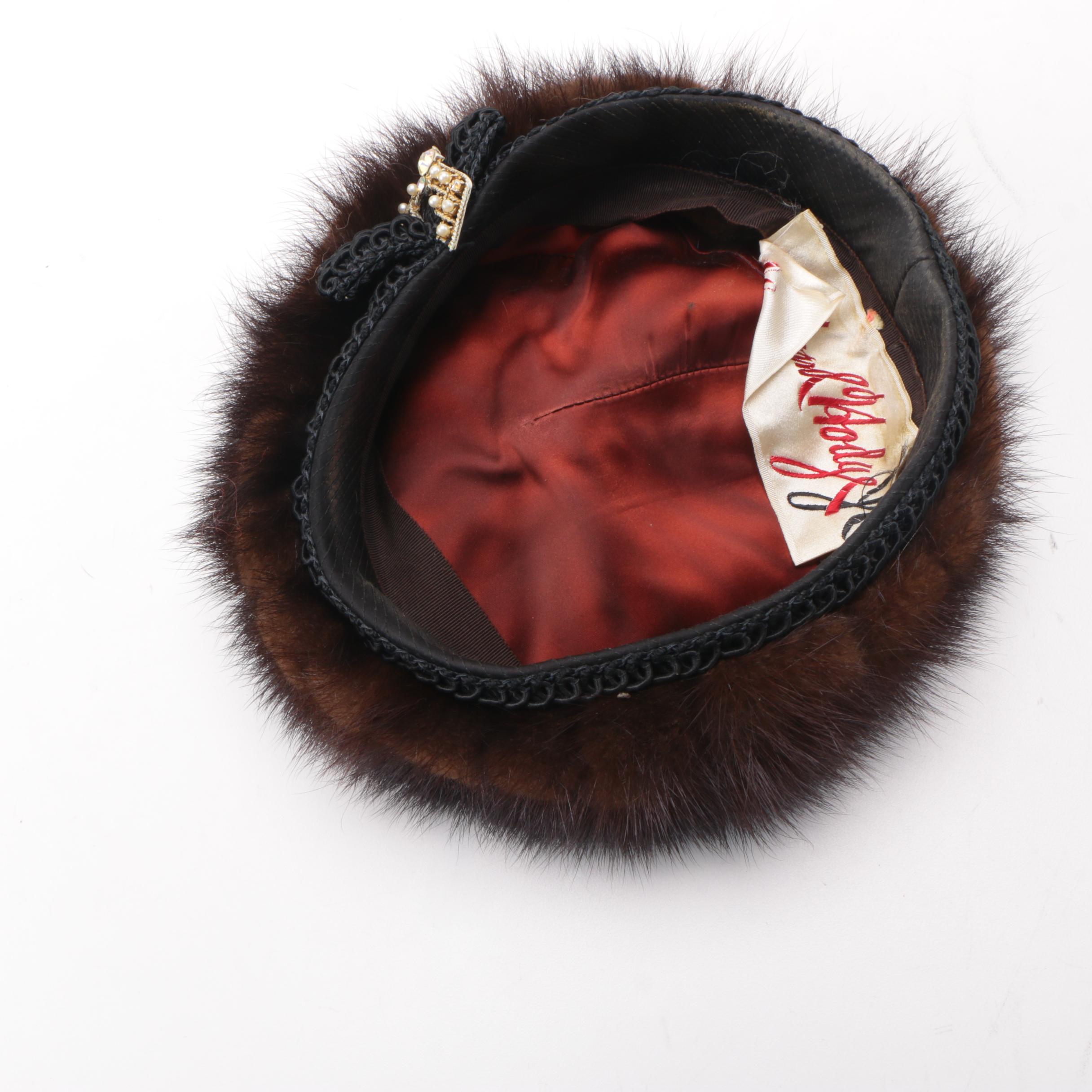 G. Howard Hodge Black Mink Fur Beret