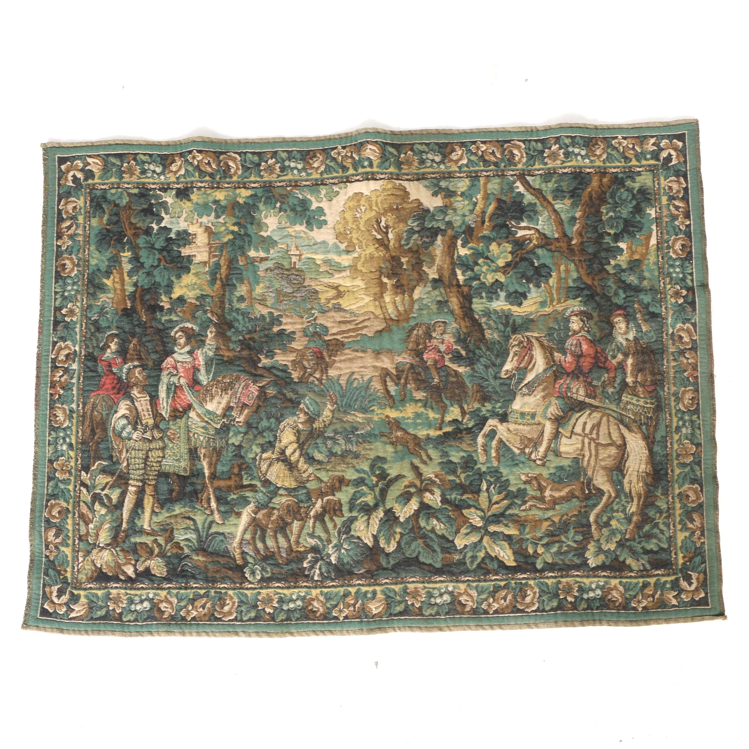 Verdure Tapestry Depicting a Late Medieval European Hunting Scene