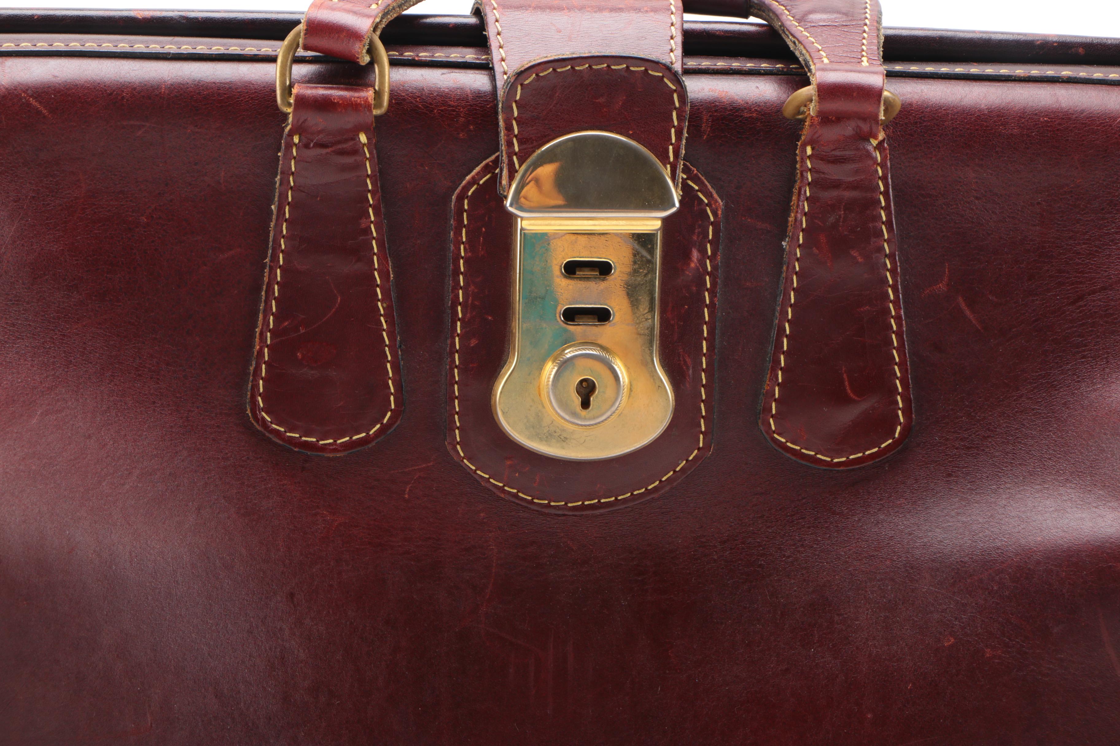 Vintage Eddie Bauer Burgundy Leather Briefcase