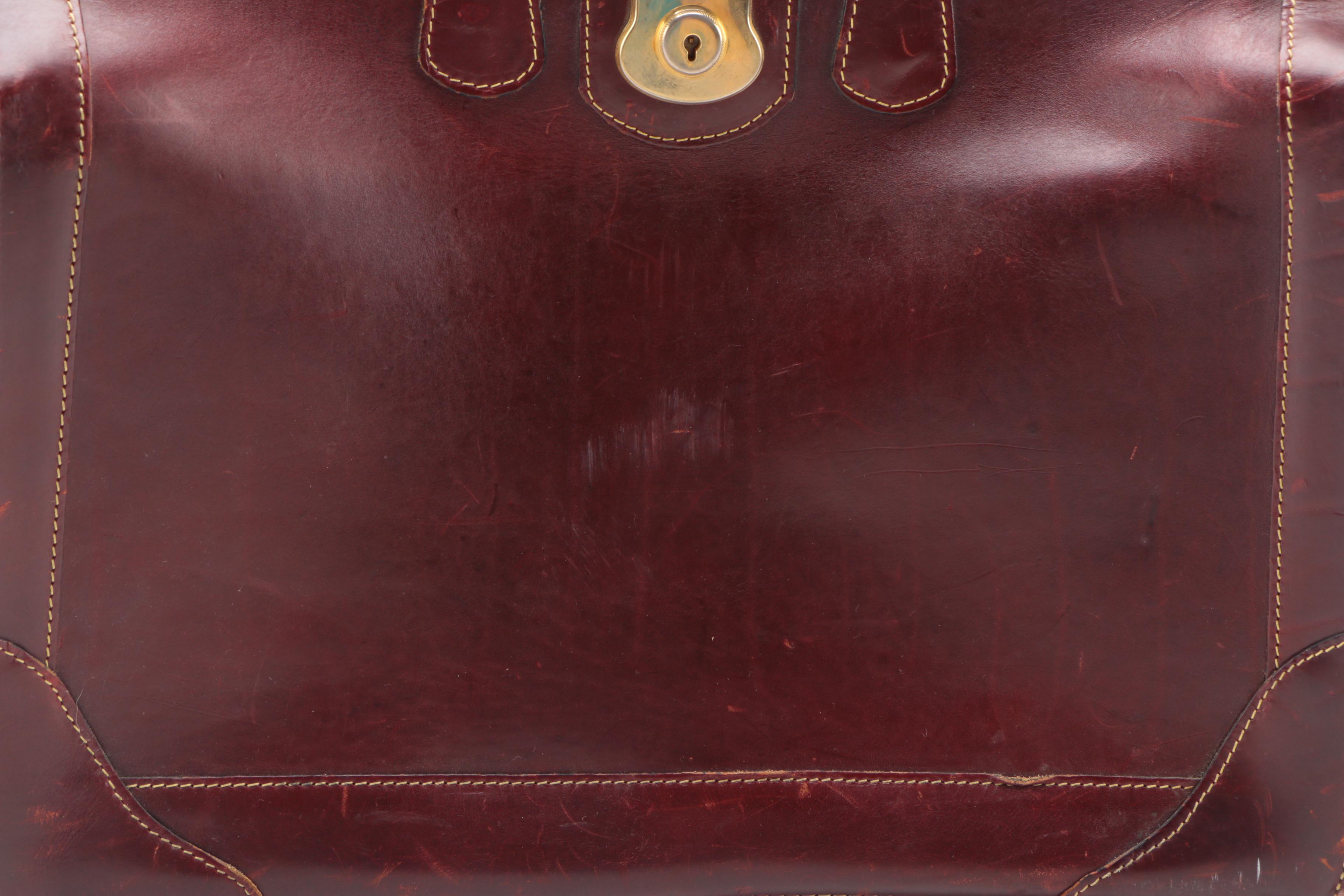 Vintage Eddie Bauer Burgundy Leather Briefcase
