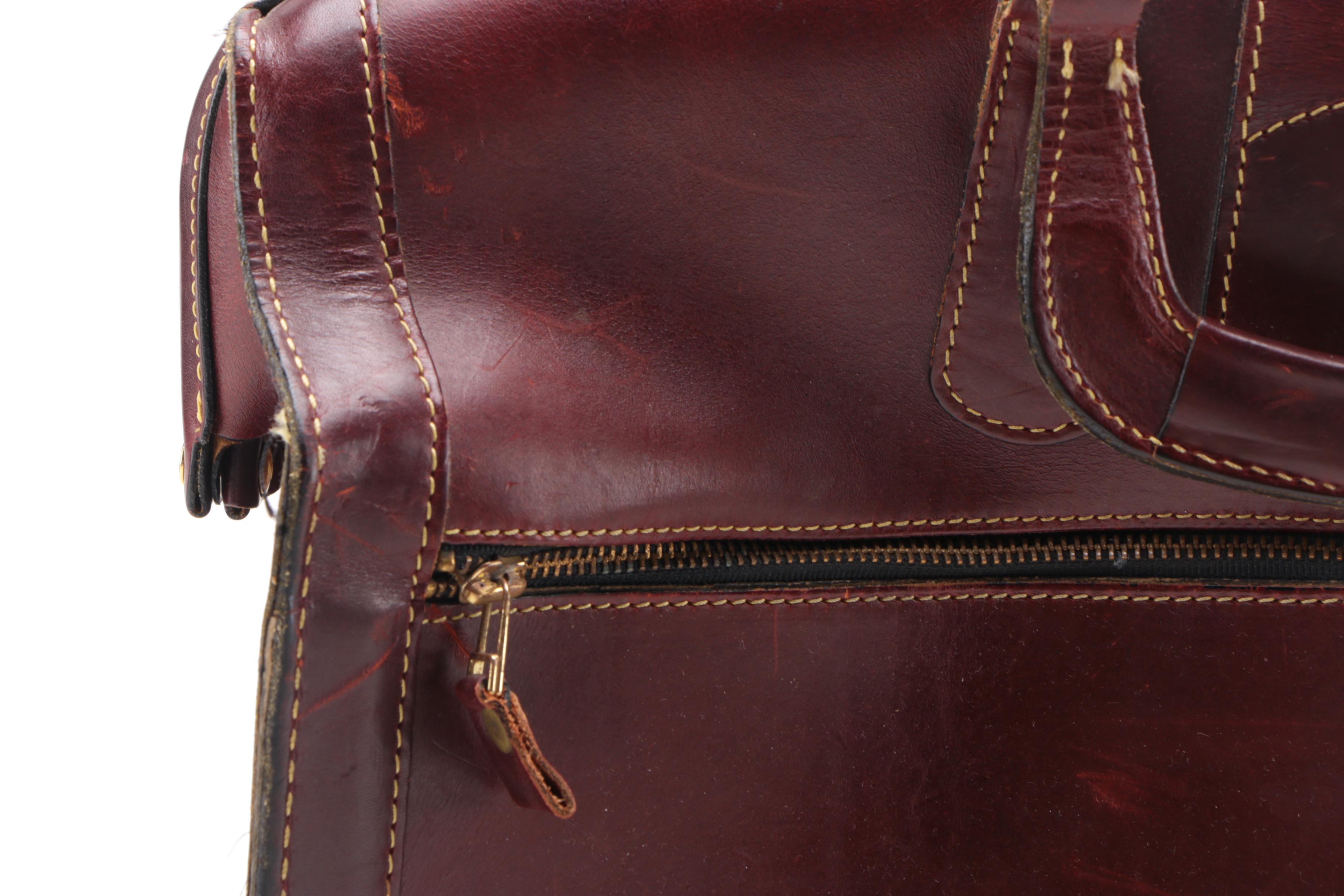 Vintage Eddie Bauer Burgundy Leather Briefcase