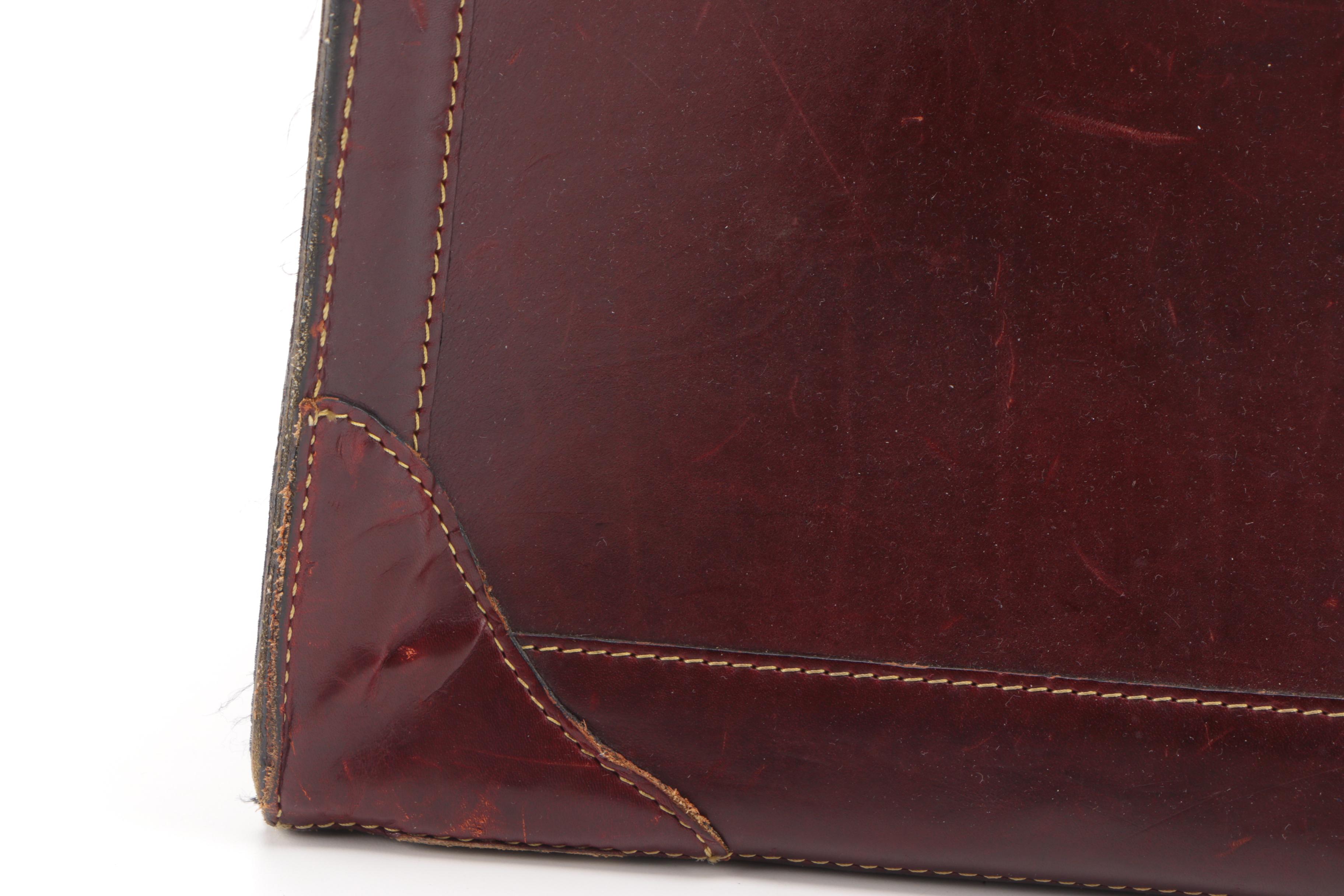 Vintage Eddie Bauer Burgundy Leather Briefcase
