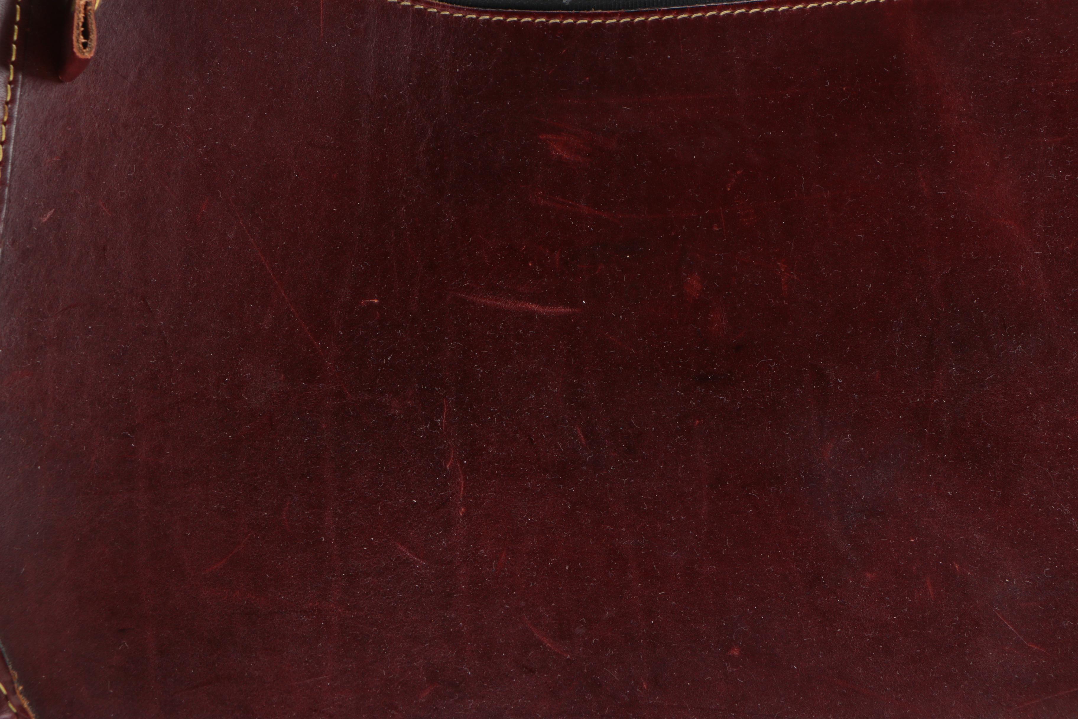 Vintage Eddie Bauer Burgundy Leather Briefcase