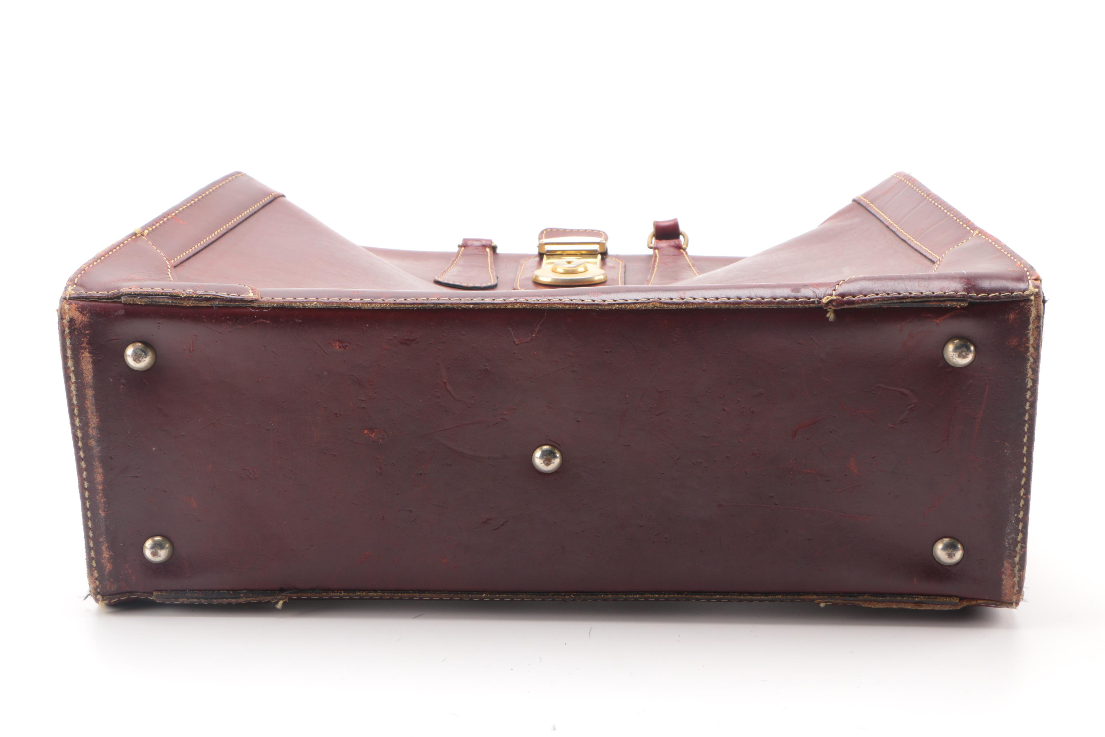 Vintage Eddie Bauer Burgundy Leather Briefcase