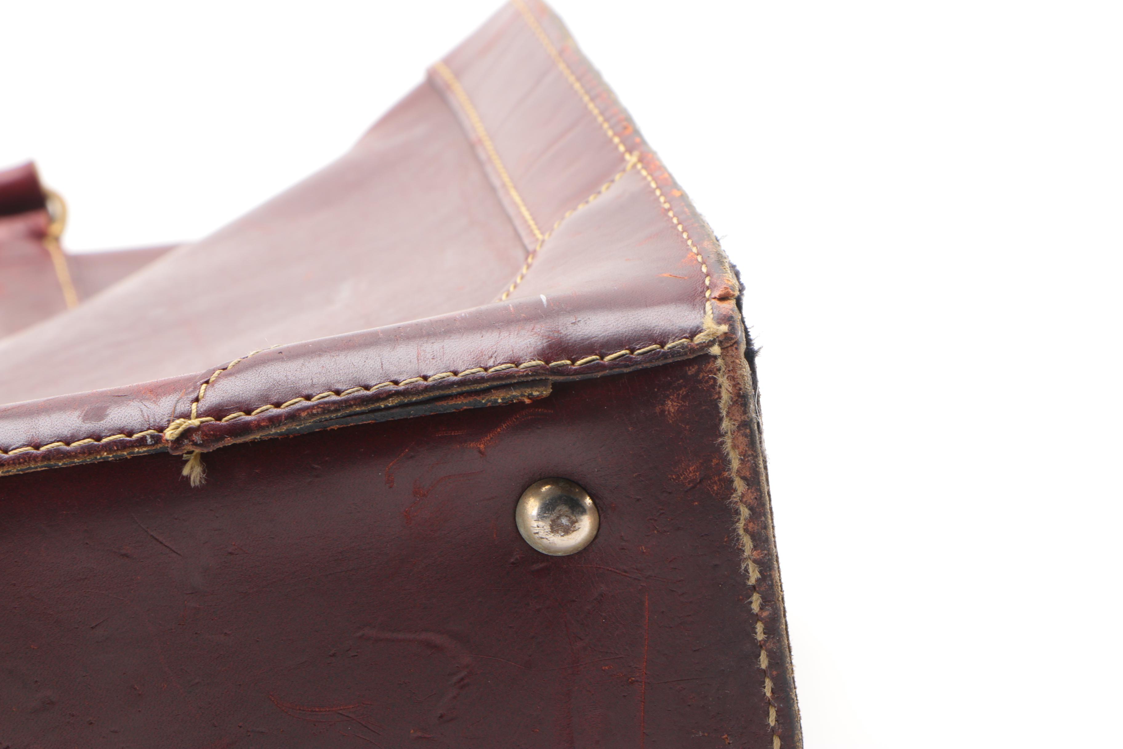 Vintage Eddie Bauer Burgundy Leather Briefcase