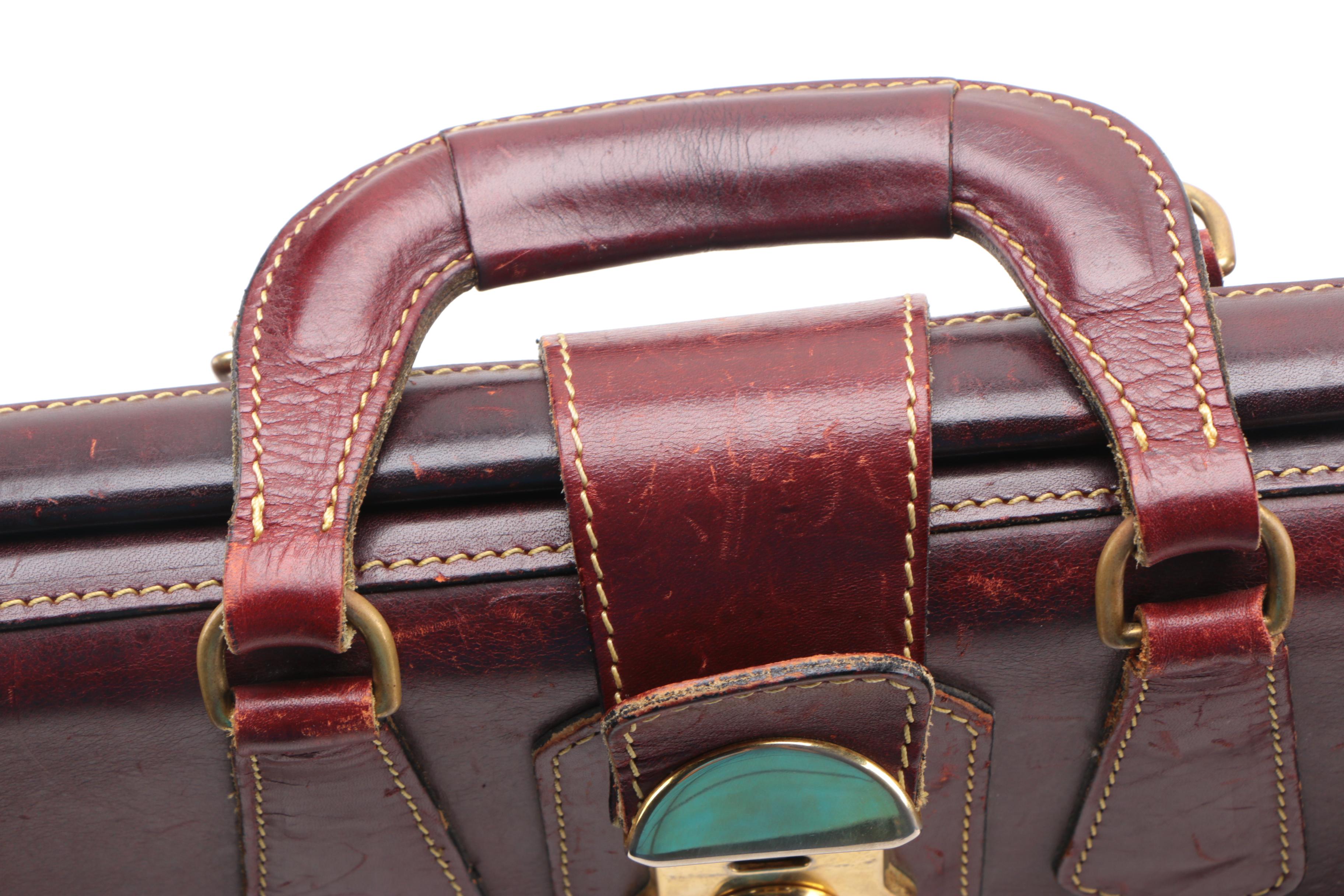 Vintage Eddie Bauer Burgundy Leather Briefcase