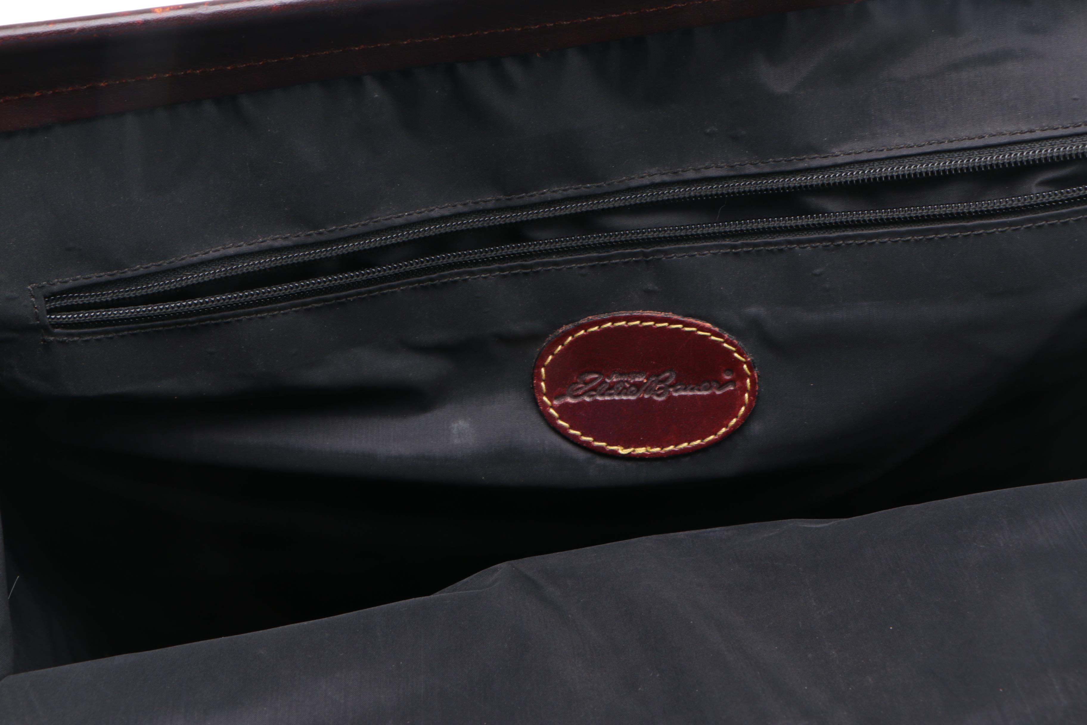Vintage Eddie Bauer Burgundy Leather Briefcase