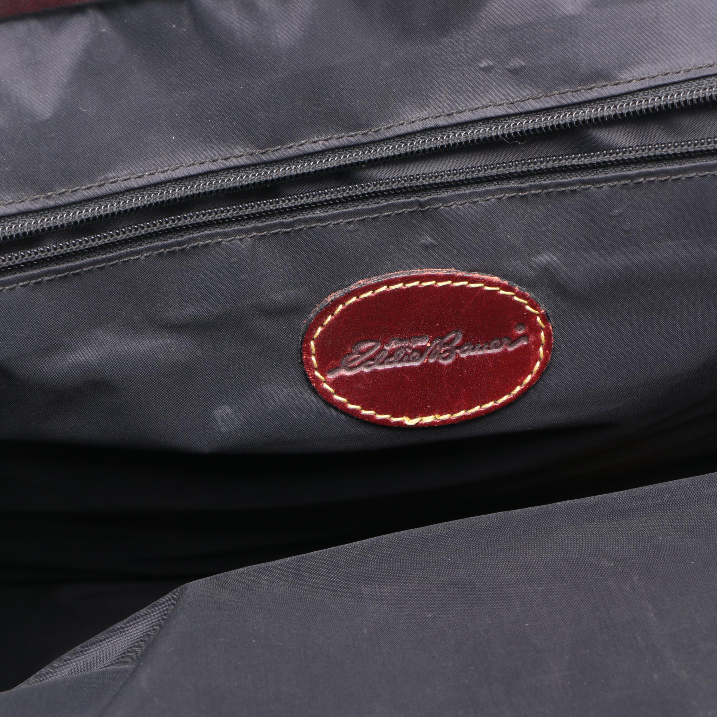 Vintage Eddie Bauer Burgundy Leather Briefcase