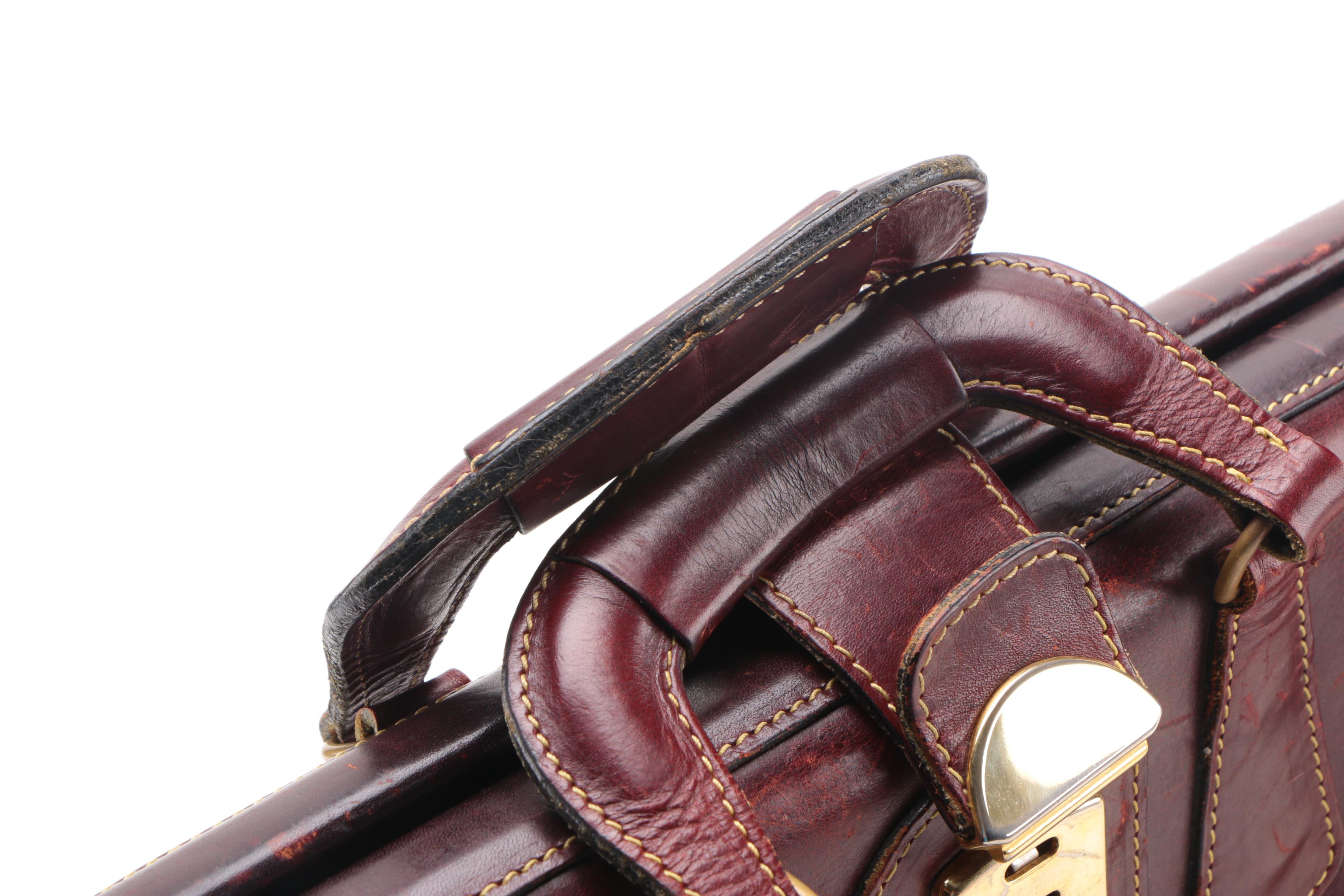 Vintage Eddie Bauer Burgundy Leather Briefcase
