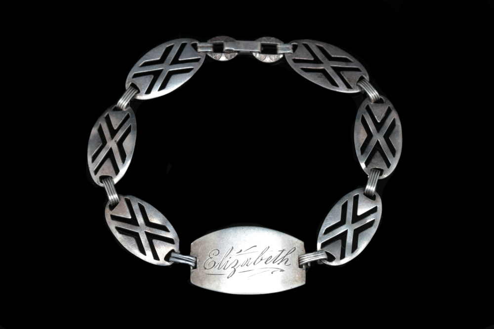 Vintage Sterling Silver Monogrammed Bracelet