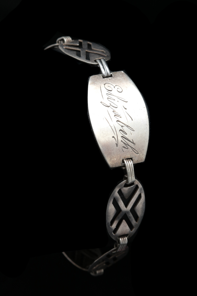 Vintage Sterling Silver Monogrammed Bracelet