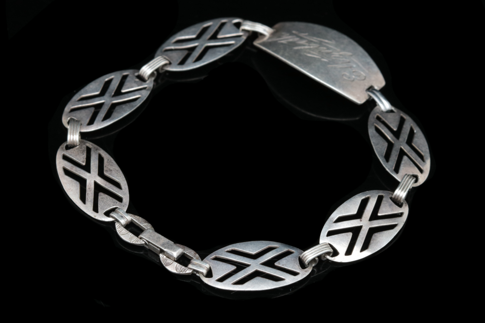 Vintage Sterling Silver Monogrammed Bracelet