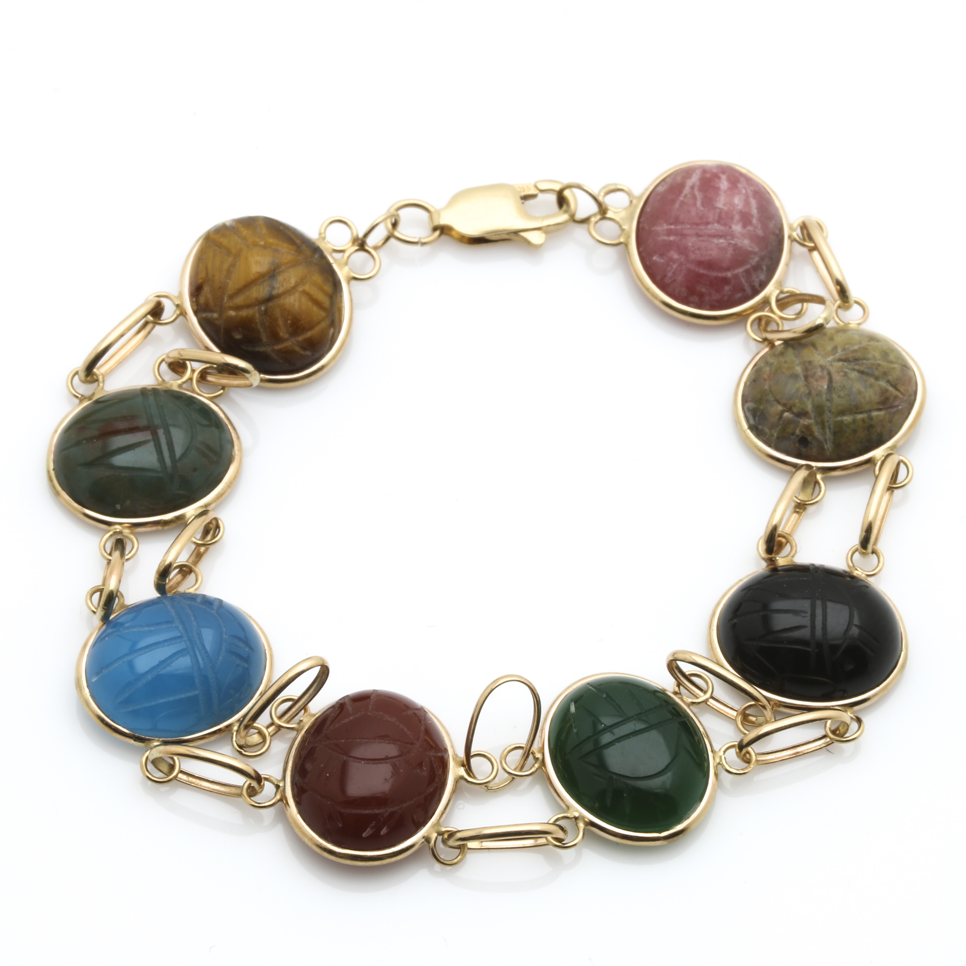 14K Yellow Gold Scarab Bracelet