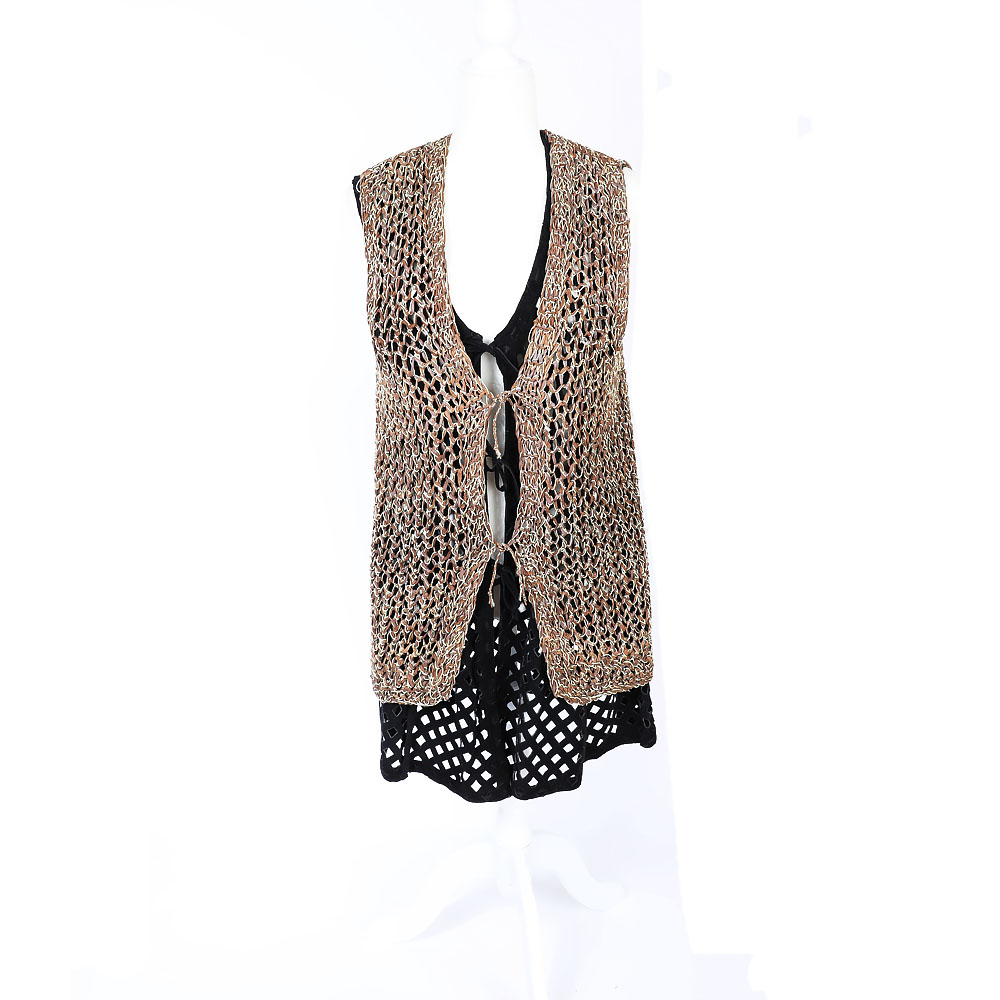 Pair of Leather and Suede Vests