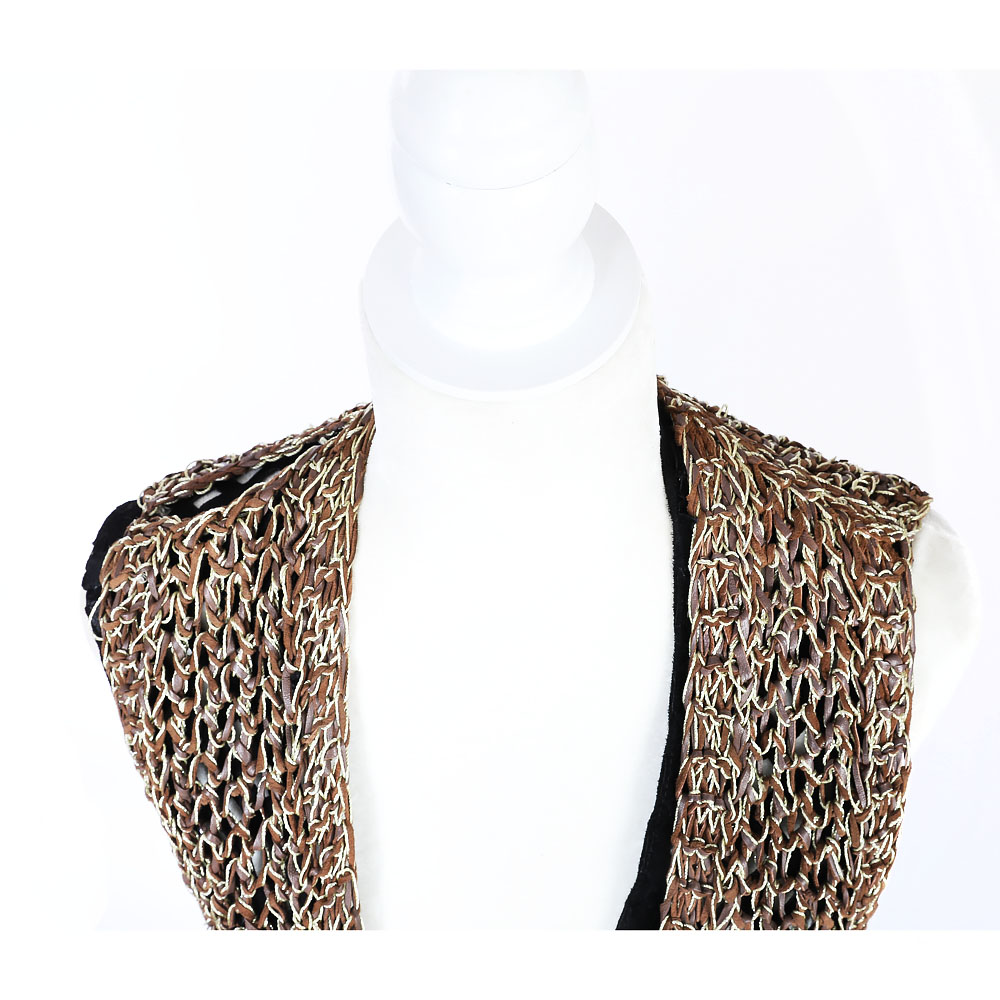 Pair of Leather and Suede Vests