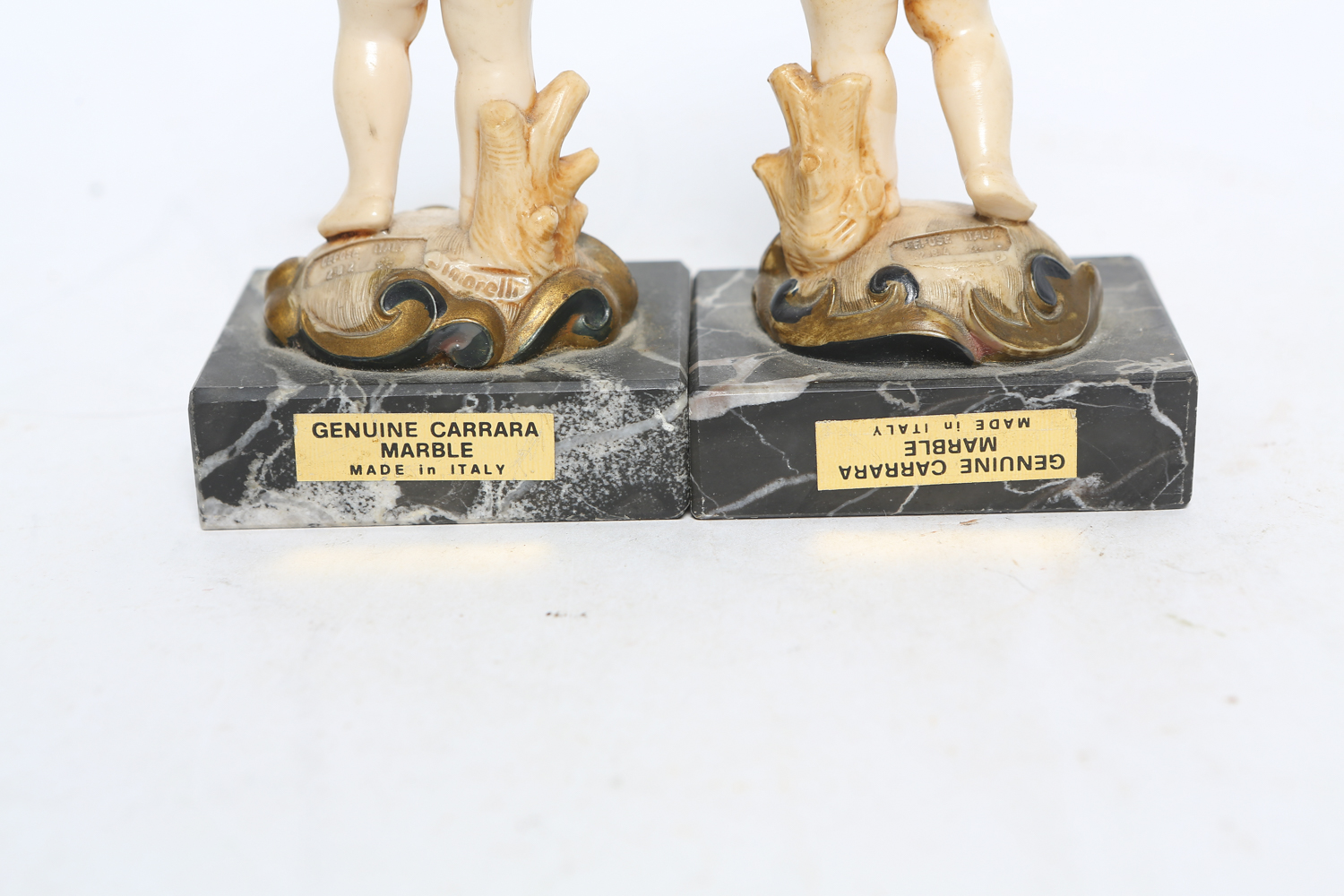 Depose Italy Cherub Figurines on Carrara Marble