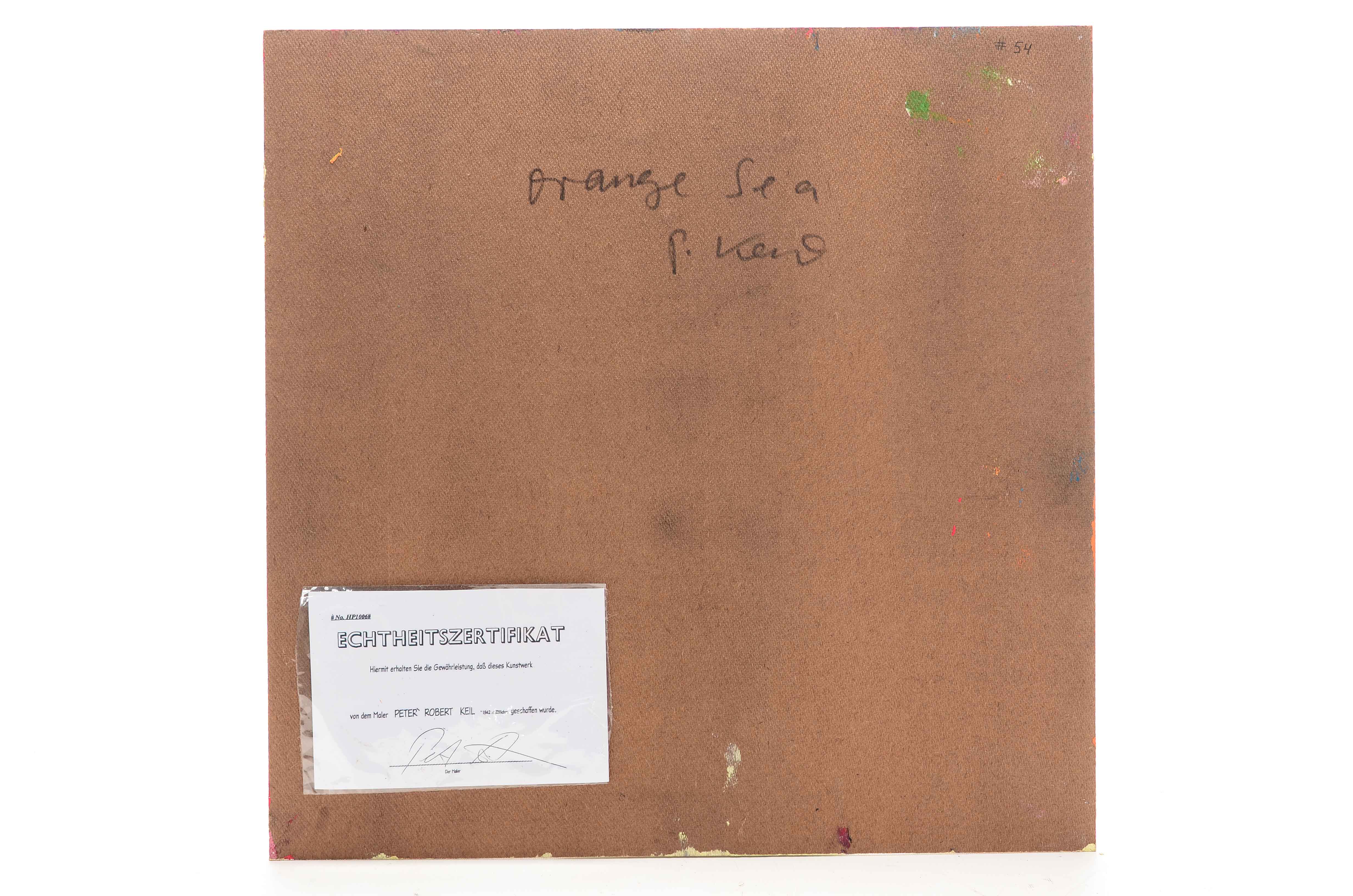 Peter Keil Original 1984 Neo-Expressionist Oil on Board "Orange Sea"