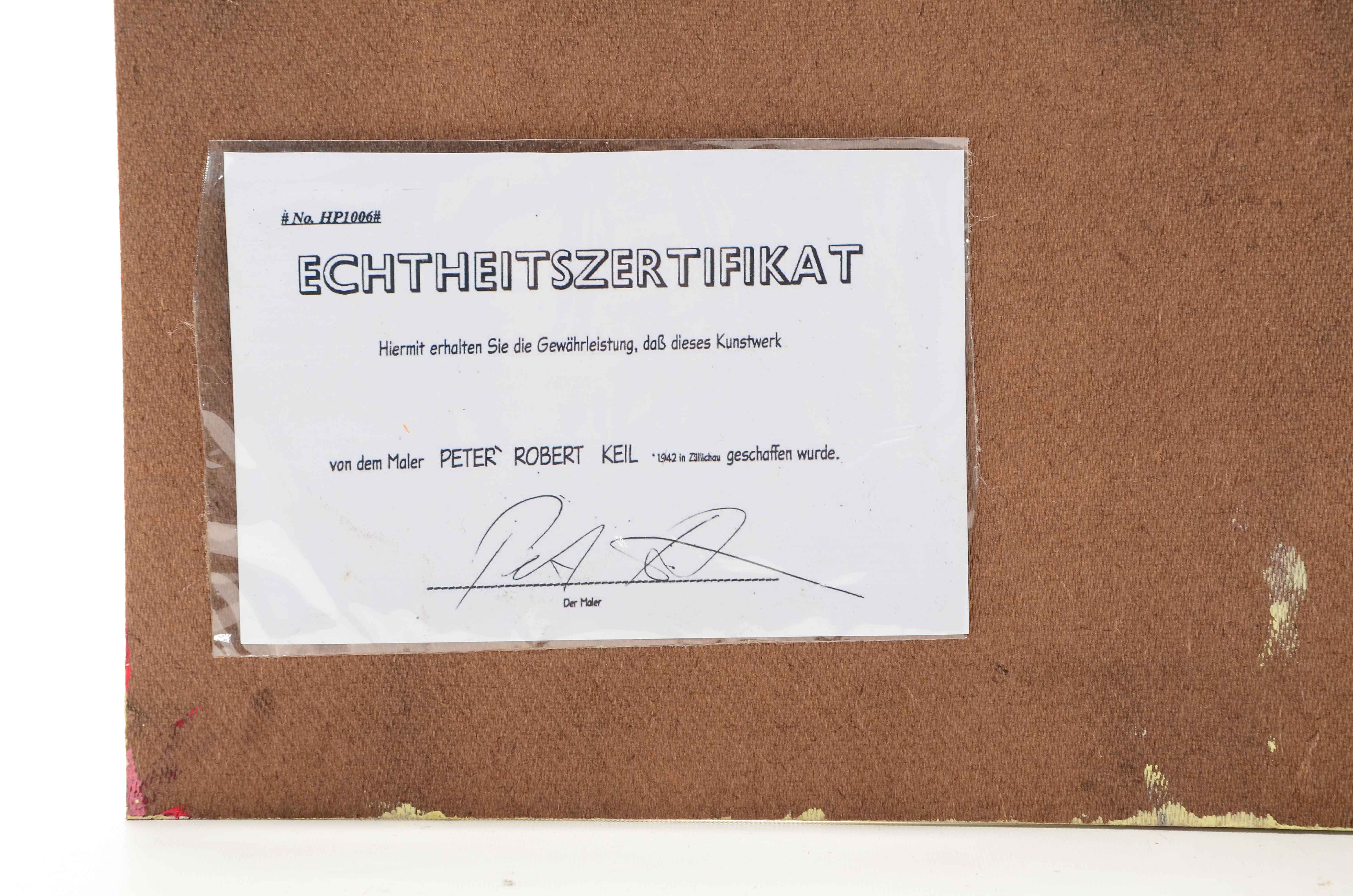 Peter Keil Original 1984 Neo-Expressionist Oil on Board "Orange Sea"