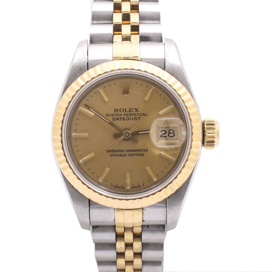 Rolex Oyster Perpetual 18K Yellow Gold and Stainless Steel Wristwatch