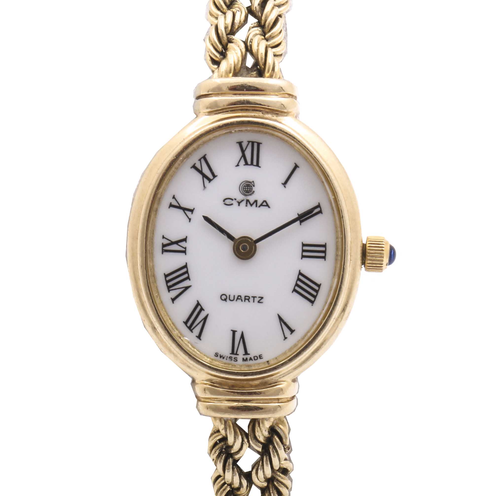 Cyma 14K Yellow Gold Rope Chain Watch