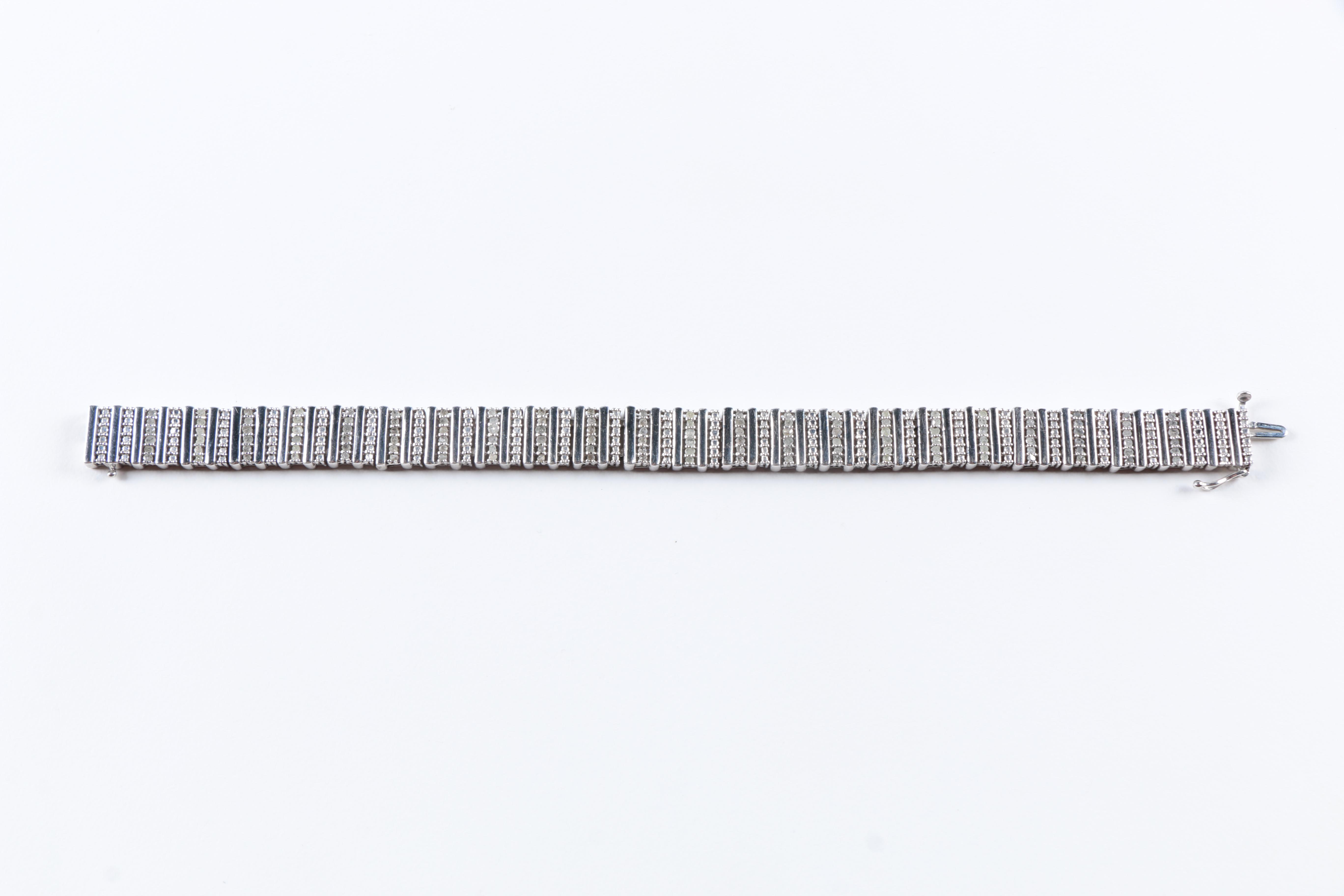 Sterling Silver with Diamond Bracelet